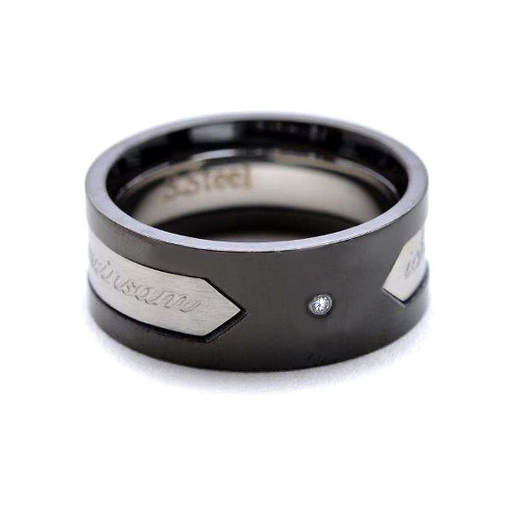 Vivance Partnerring mit Gravur Classic Ring aus Edelstahl mit einem Zirkonia Stein