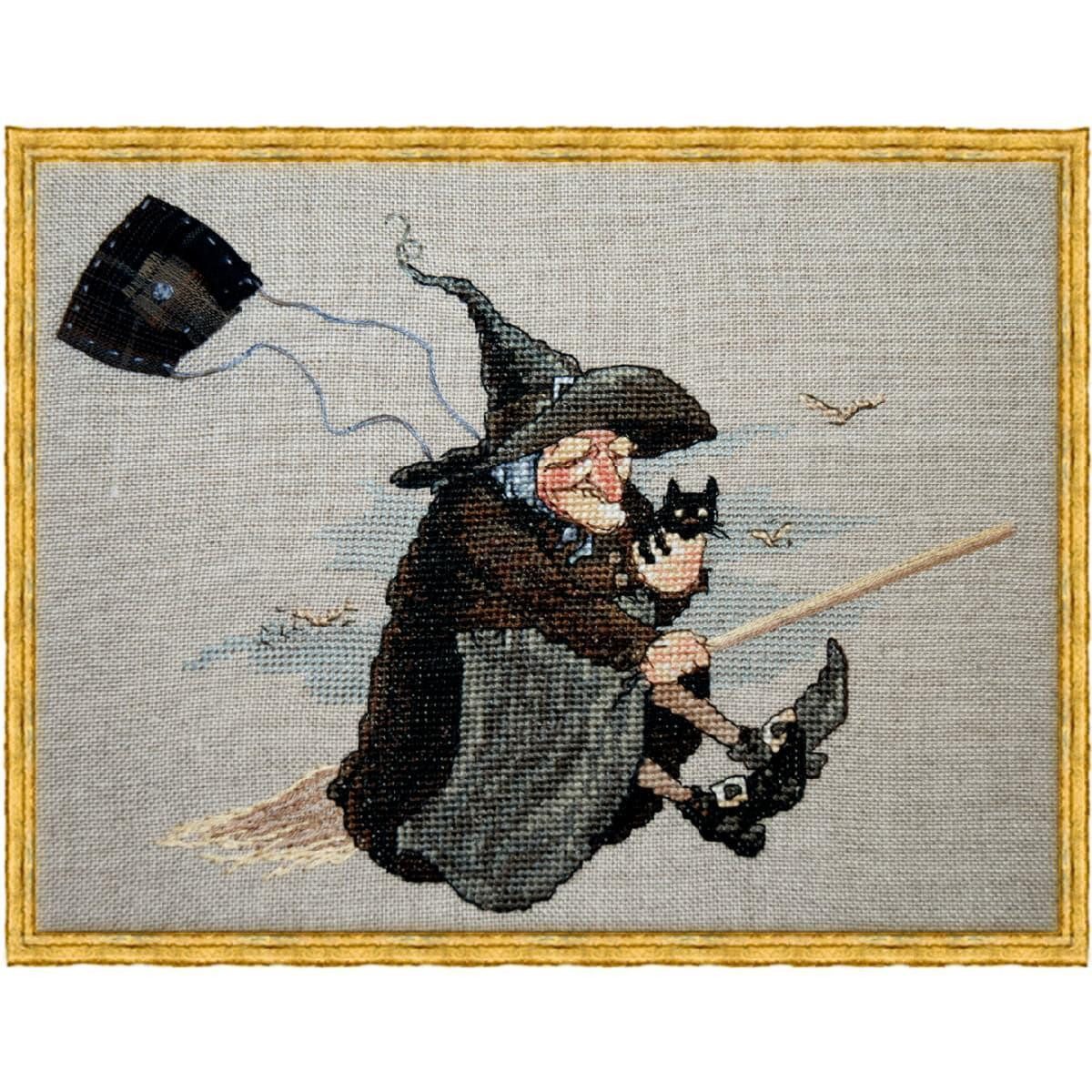 Kreativset Nimue Kreuzstich Set "Baba yaga", Zählmuster, 109K, 21x16cm