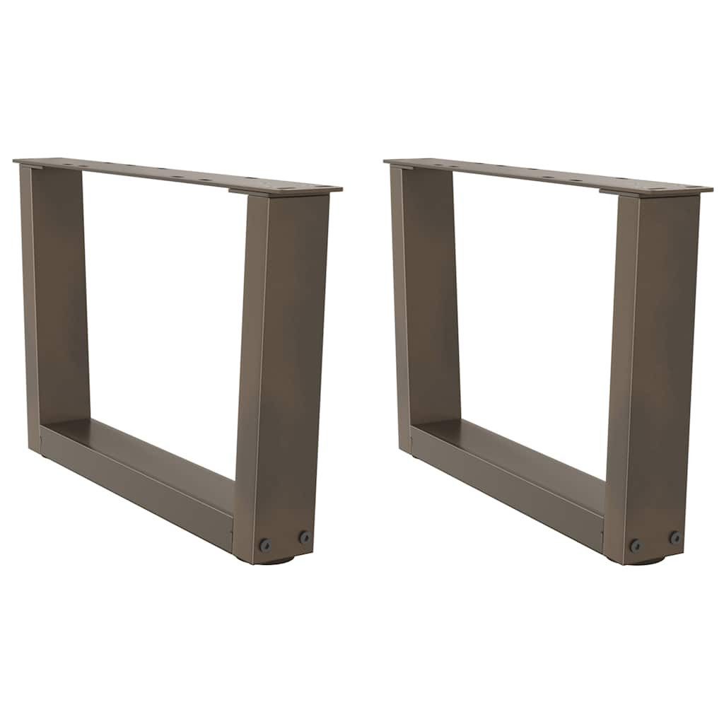 vidaXL Tischbein Couchtischbeine V-Form 2 Stück Naturstahl 50x(30-31,3) cm Stahl