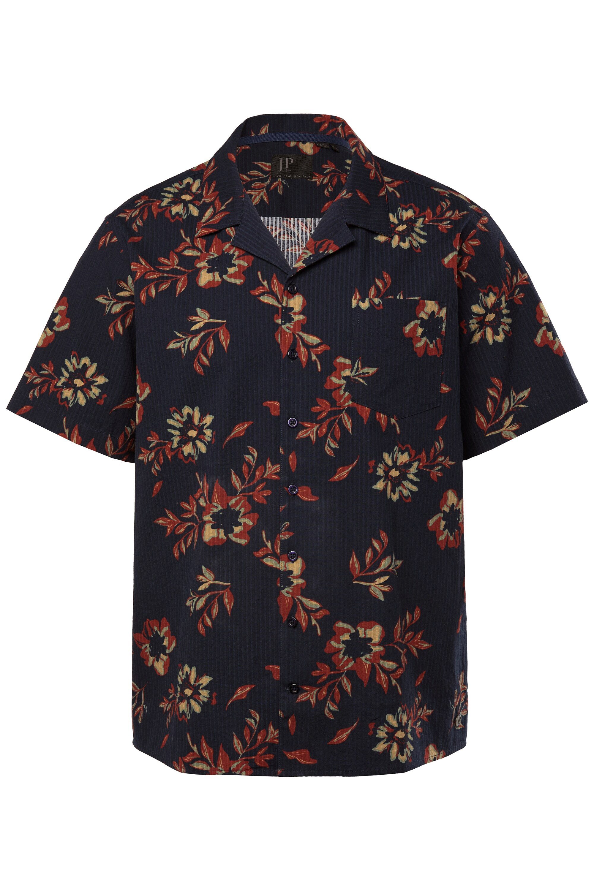 JP1880 Kurzarmhemd Hemd Halbarm Seersucker Cuba-Kragen Cuba Fit günstig online kaufen