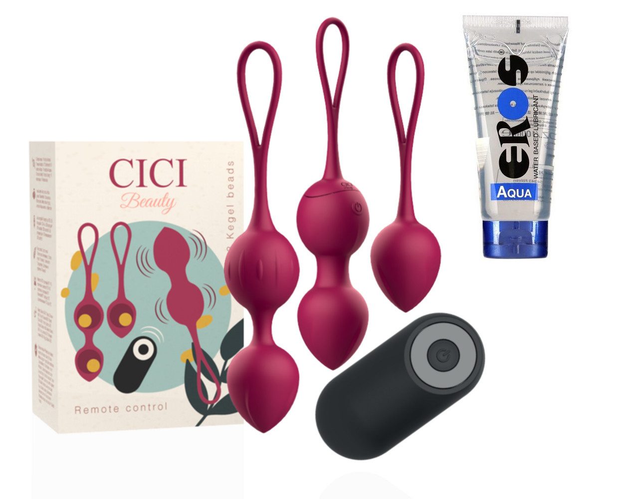 CICI BEAUTY Beckenbodentrainer Beckenboden 3er Set Beckenbodenkugel Damen Premium Silikon, Set, 4-tlg., 3er Set, Kräftigung der Becken- und Unterleibsmuskulatur