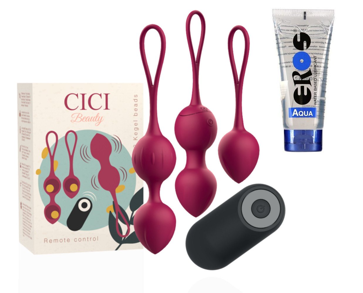 CICI BEAUTY Beckenbodentrainer Beckenboden 3er Set Beckenbodenkugel Damen Premium Silikon, Set, 4-tlg., 3er Set, Kräftigung der Becken- und Unterleibsmuskulatur