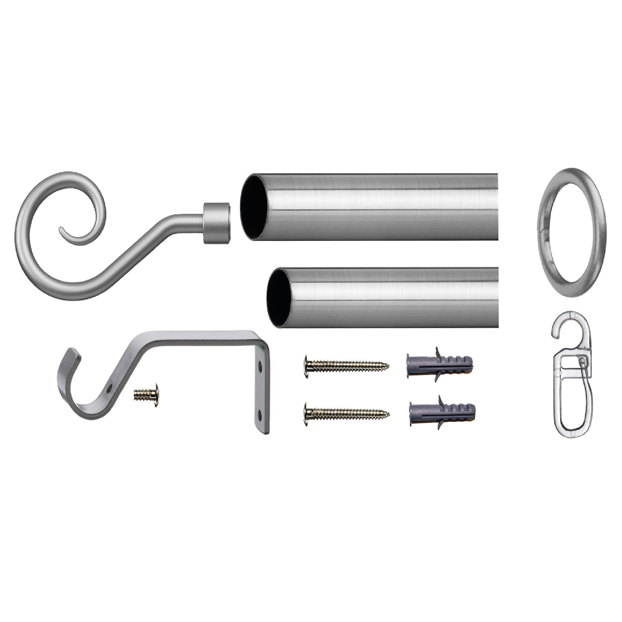 Bestlivings Gardinenstange Stilgarnitur Set ausziehbar, ausziehbar, geklemmt, Edelstahl, Komplettgarnitur mit Ausziehfunktion, perfekt für Dekoschals Gardinen
