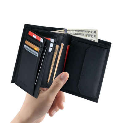 TAN.TOMI Brieftasche Brieftasche Herren mit RFID Schutz Leder Geldbeutel für Männer, Portemonnaie Groß mit Münzfach