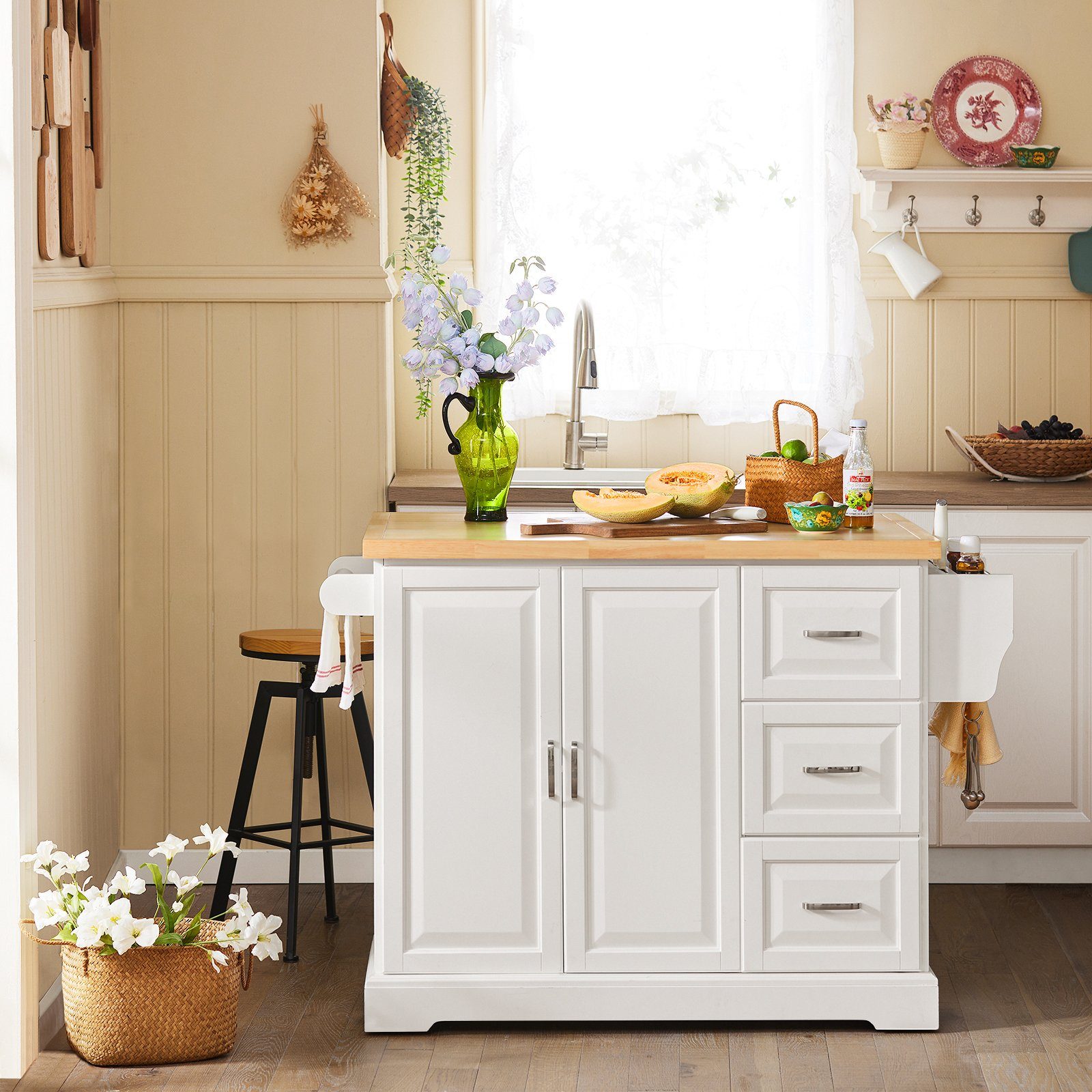 SoBuy Küchenwagen FKW41, Küchenschrank Sideboard Kücheninsel günstig online kaufen