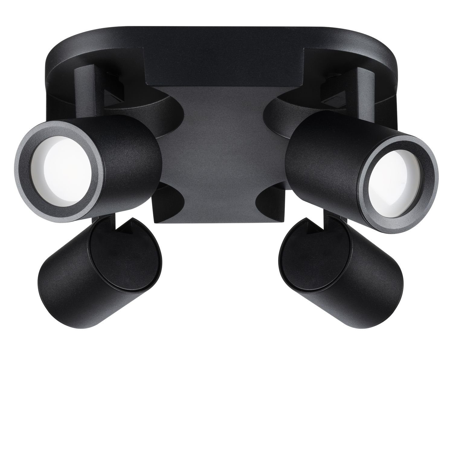 GU10 Nirual LED schwarz tauschbar - LED 4-flammig Deckenspots Deckenleuchte LEDANDO - - Spotle