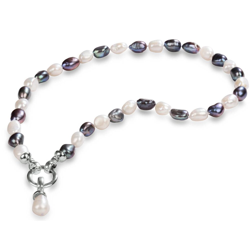 JwL Luxury Pearls Kette mit Einhänger Necklace made of real pearls in two shades JL0316