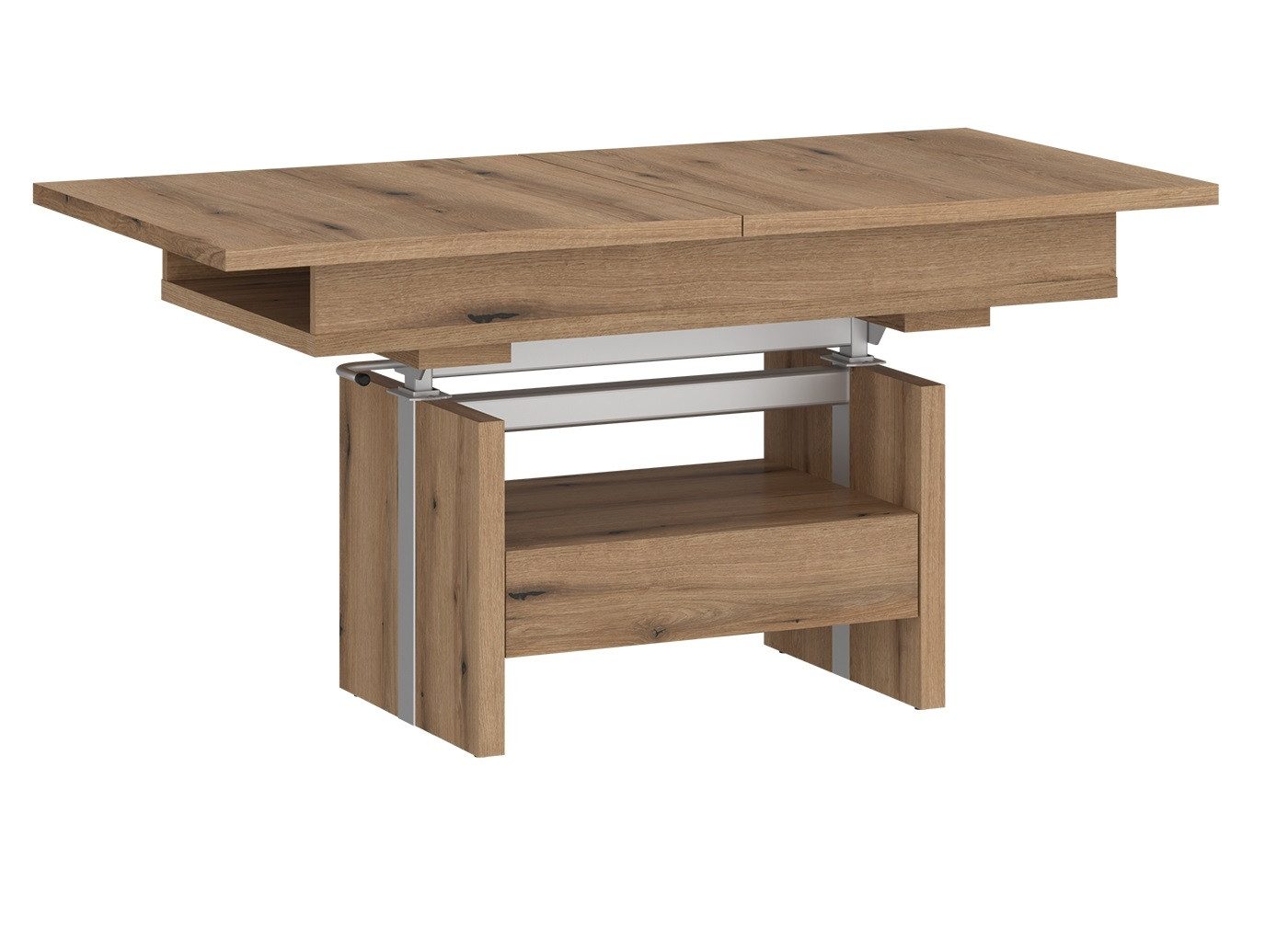 freiraum Couchtisch CORTADO, ausziehbar, hönverstellbar, Eiche Dekor - 110/150x56/72x65cm (BxHxT)