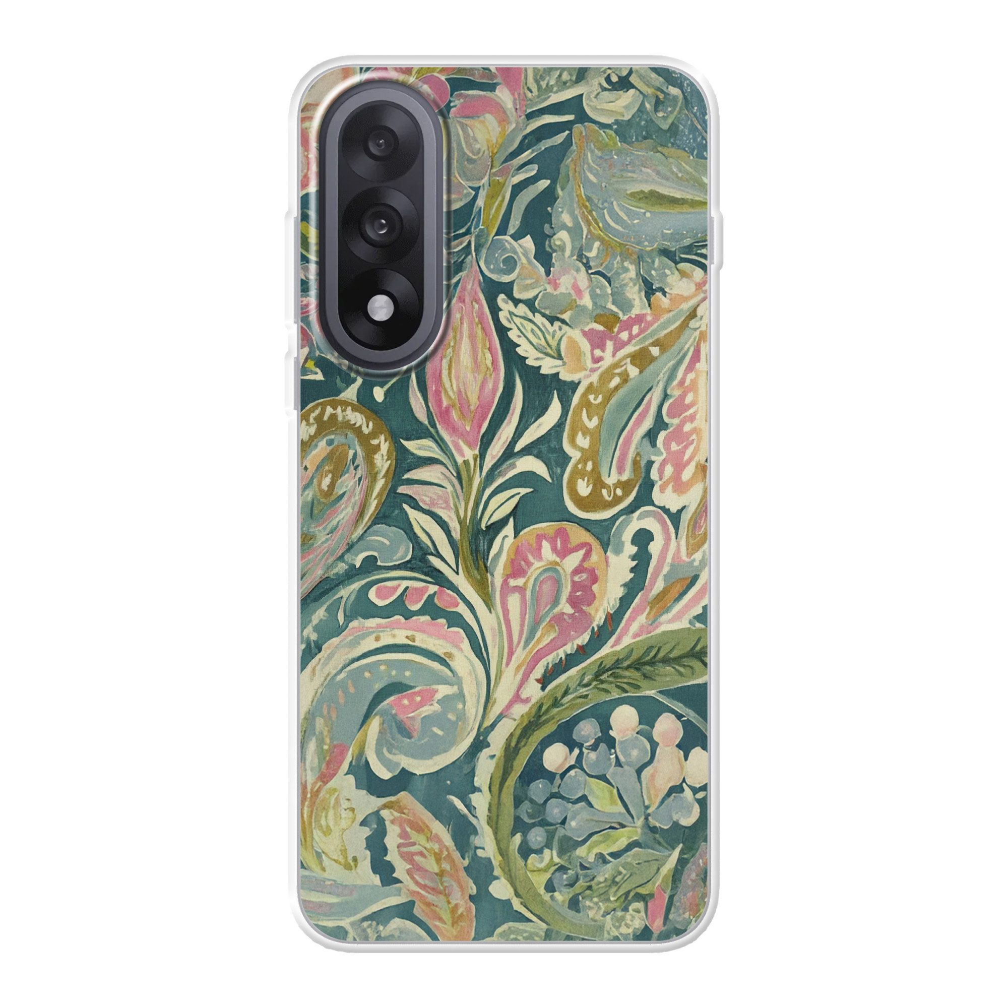 MuchoWow Handyhülle für OnePlus Nord 5 Gemustert - Bunt - Verschnörkelt - Grün, Handy Case, Silikon, Bumper Case Dünn