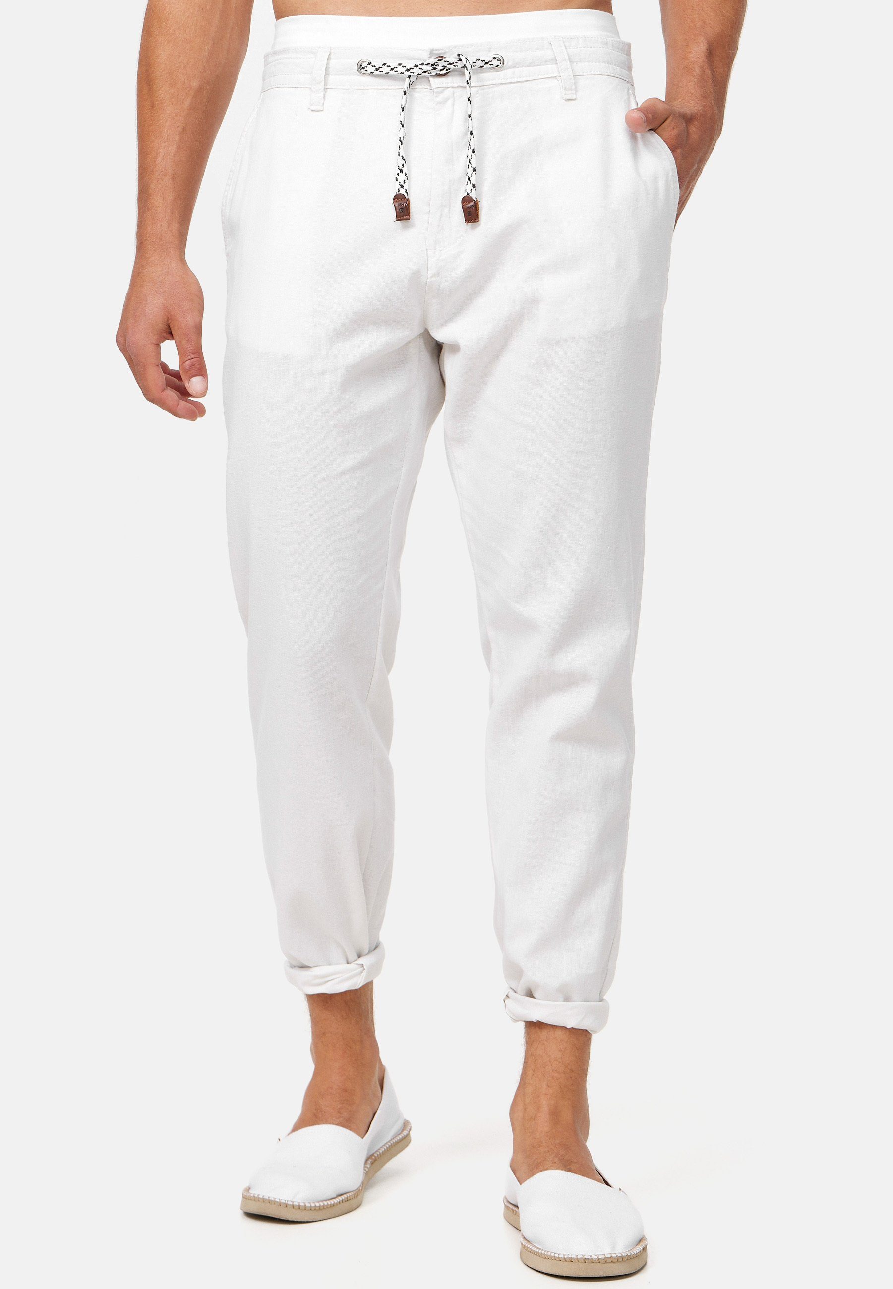 Offwhite Indicode Veneto Leinenhose