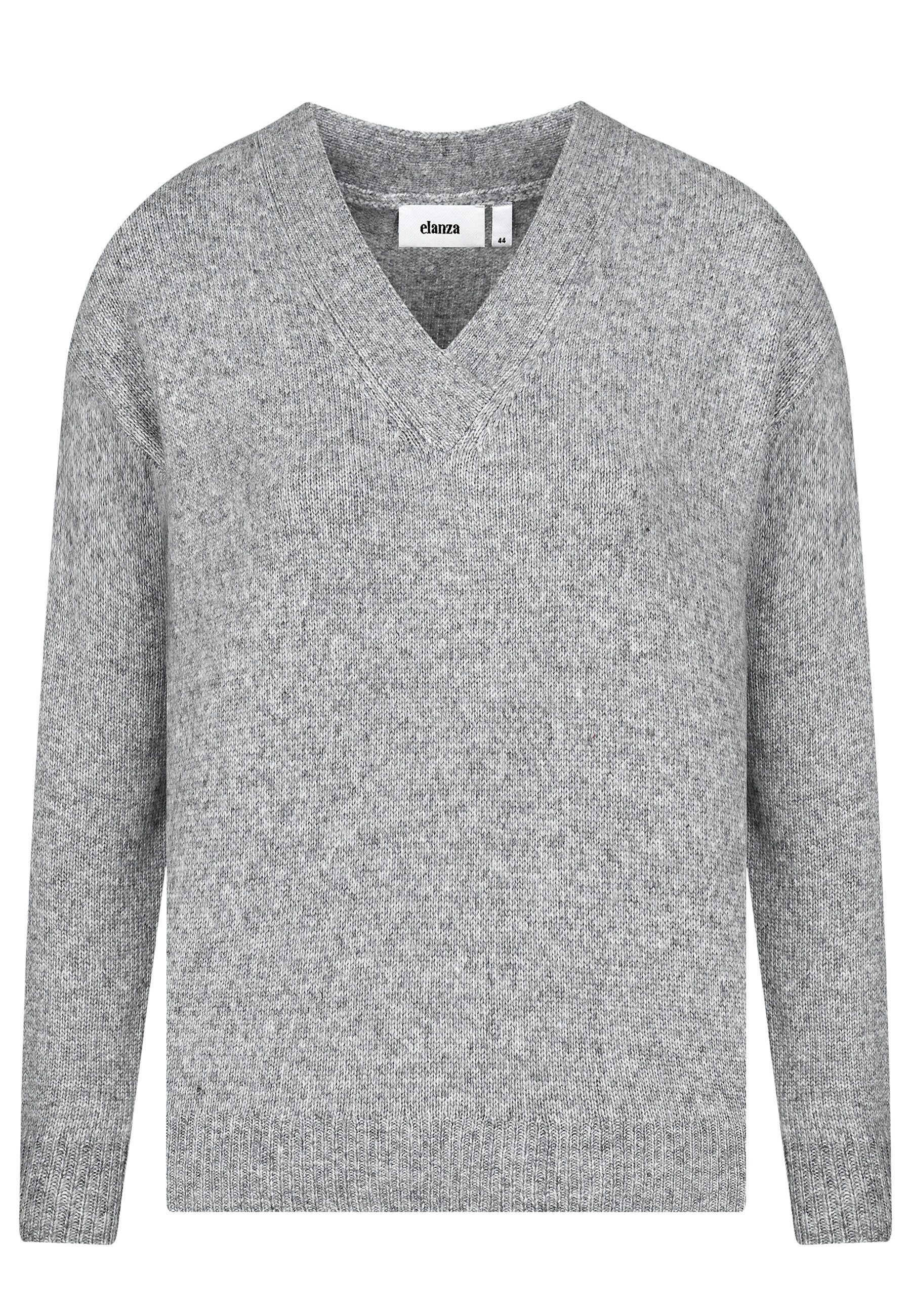 elanza Strickpullover Strickpullover in Hellgrau (1-tlg) günstig online kaufen