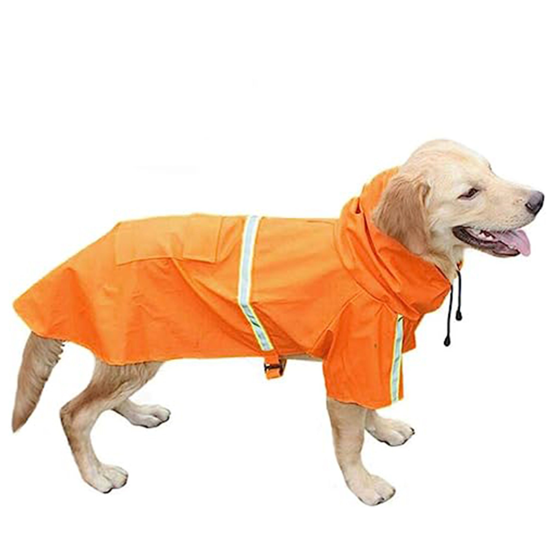 HUNKA Hunderegenmantel Haustier Regenmantel,Hunde Regenjacke,Hunderegenmantel Wasserdicht, Regenmantel für Hunde,mit Kapuze und Pu Reflektierendem