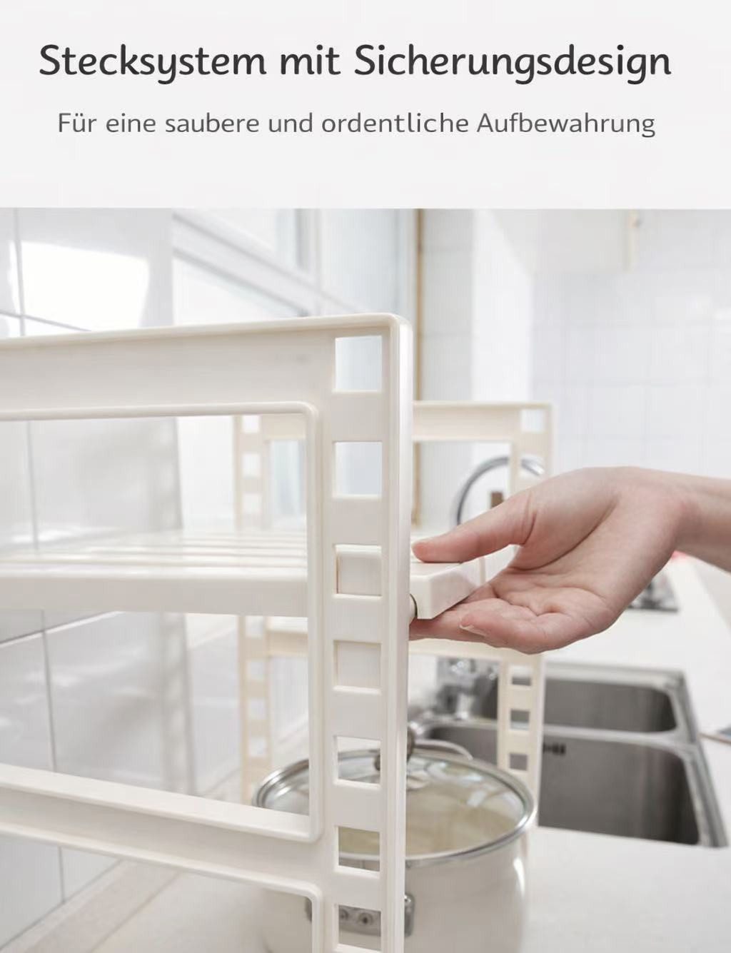 Creliv Küchenregal Ausziehbar + Höhenverstellbar – Organizer mit/ohne Schublade, 2 Ebenen