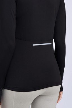TCA Langarmshirt TCA Damen Winter Laufshirt mit Brustreißverschluss - Schwarz, M (1-tlg)