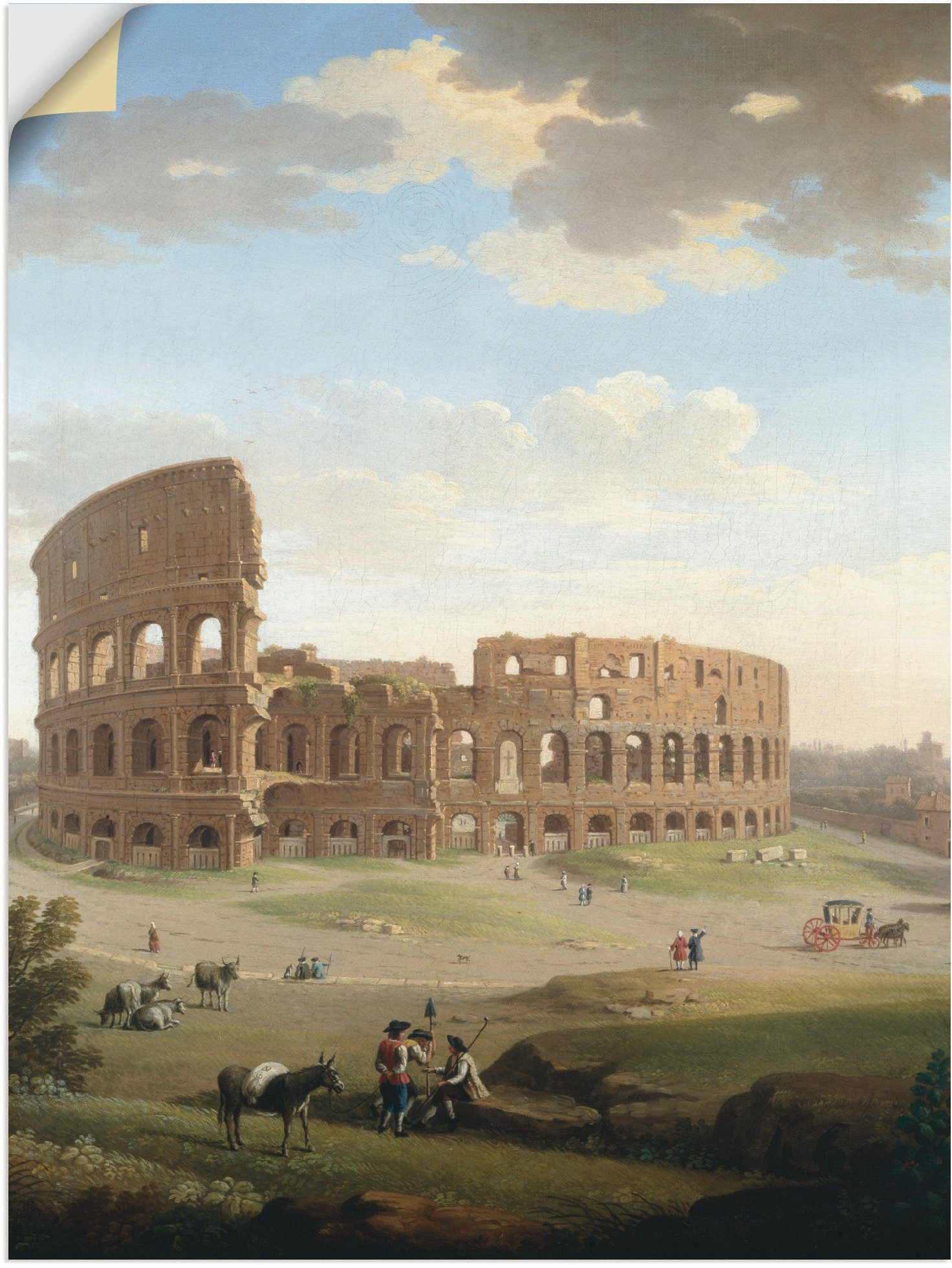 Artland Wandbild Rom, Ansicht des Kolosseums, Gebäude (1 St), als Alubild, Leinwandbild, Wandaufkleber oder Poster in versch. Größen