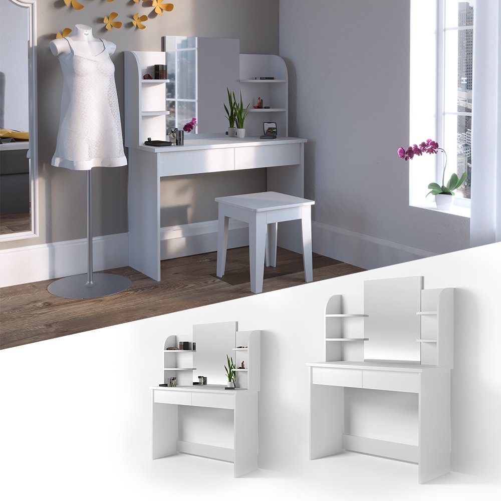 Vicco Schminktisch Charlotte, Weiß, 108 cm günstig online kaufen