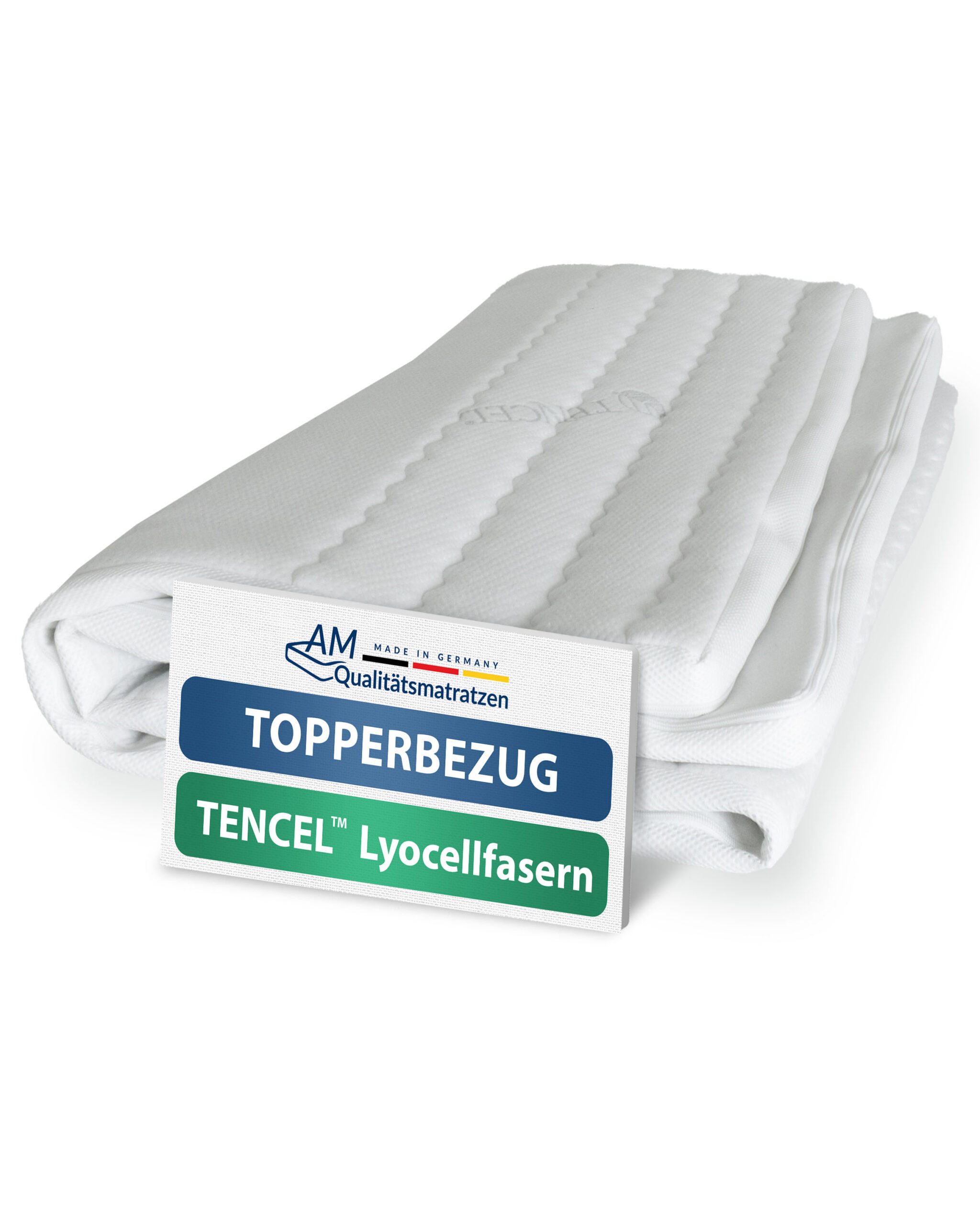 AM Qualitätsmatratzen, Topper Bezug, Atmungsaktiver TENCEL™ Lyocell Topperbezug mit Reißverschluss, 6 cm hoch, TENCEL™ Lyocell, 80x200 cm