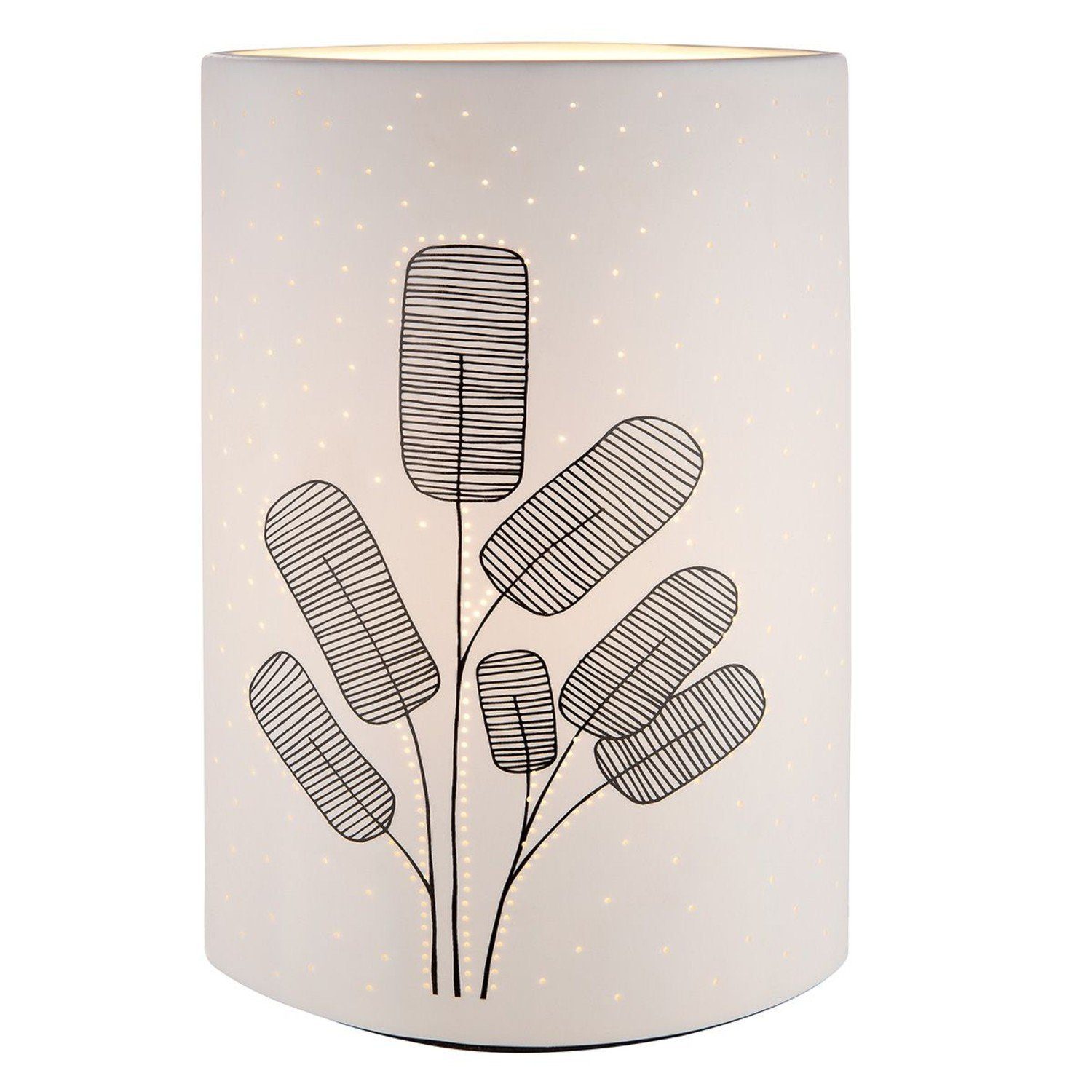 Tischleuchte Porzellan weiß Ellipse Dagoba Lampe B GILDE GILDE Design