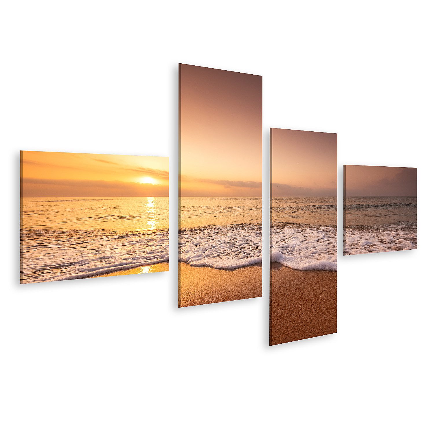 Leinwandbild Goldener Sonnenaufgang Über Dem Meer Bilder