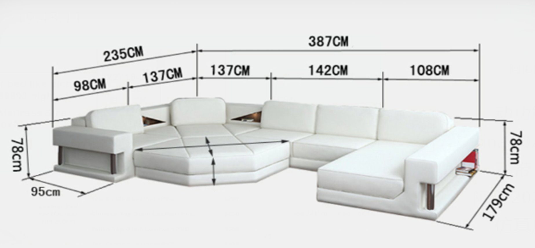 Design Couch Textil JVmoebel U-Form Ecksofa, Couch Neu Sofa Polster Modern