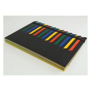 TimeTEX Fächermappe Tisch-Fächermappe 1-12 aus Pappe A4, farbig mit Verschlussgummi