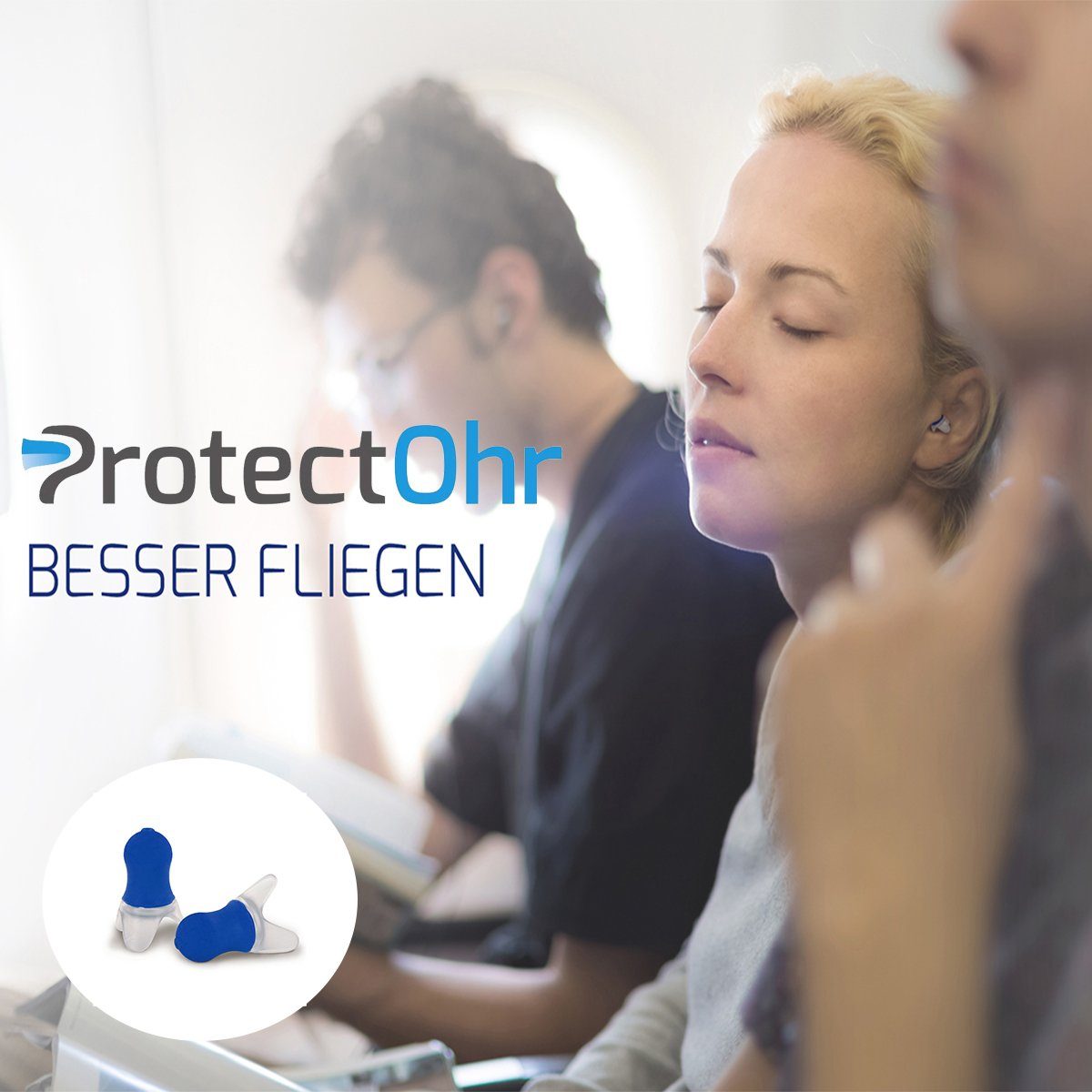 ProtectOhr zum ideal Gehörschutzstöpsel Flugzeug, Ohrstöpsel für im Reisen Druckausgleich Travel,