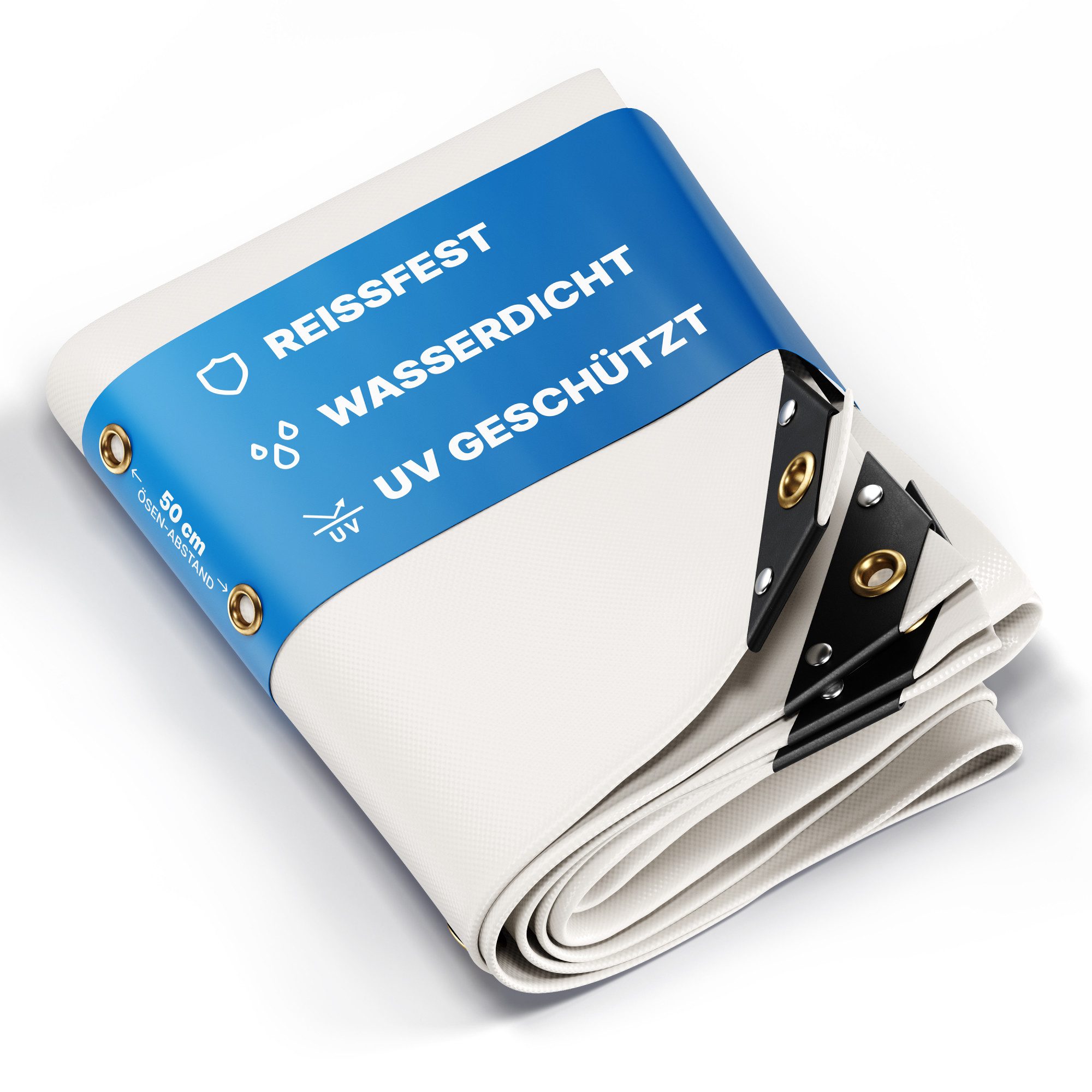 NEMAXX Schutzplane Abdeckplane 300x200 cm Weiß, mit Ösen, 650 g/m², Abdeckplane 300x200 cm Weiß, mit Ösen, 650 g/m²