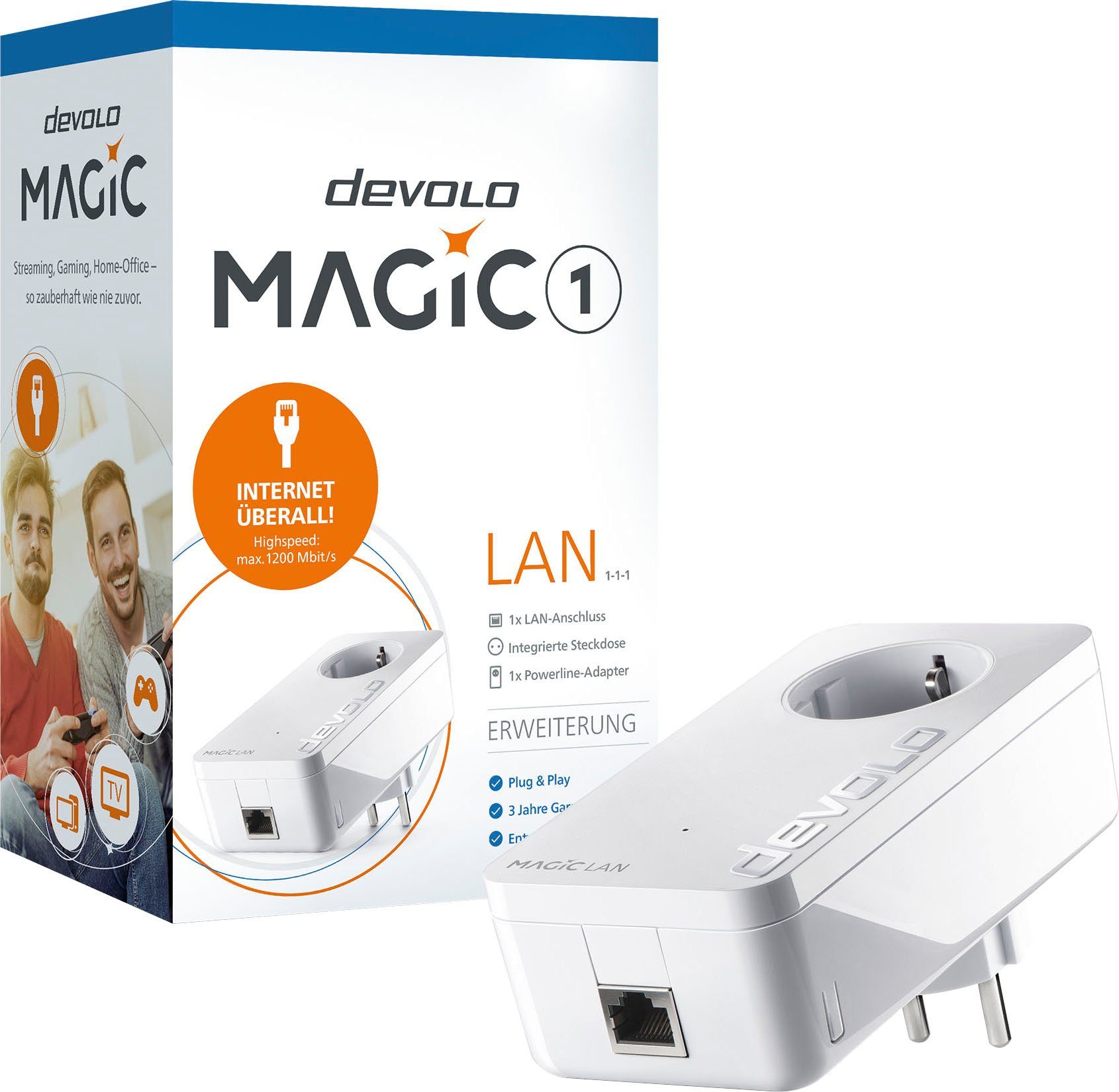 DEVOLO Magic 1 LAN (1200Mbit, 1x G.hn, LAN-Router GbitLAN, Ergänzung Heimnetz)