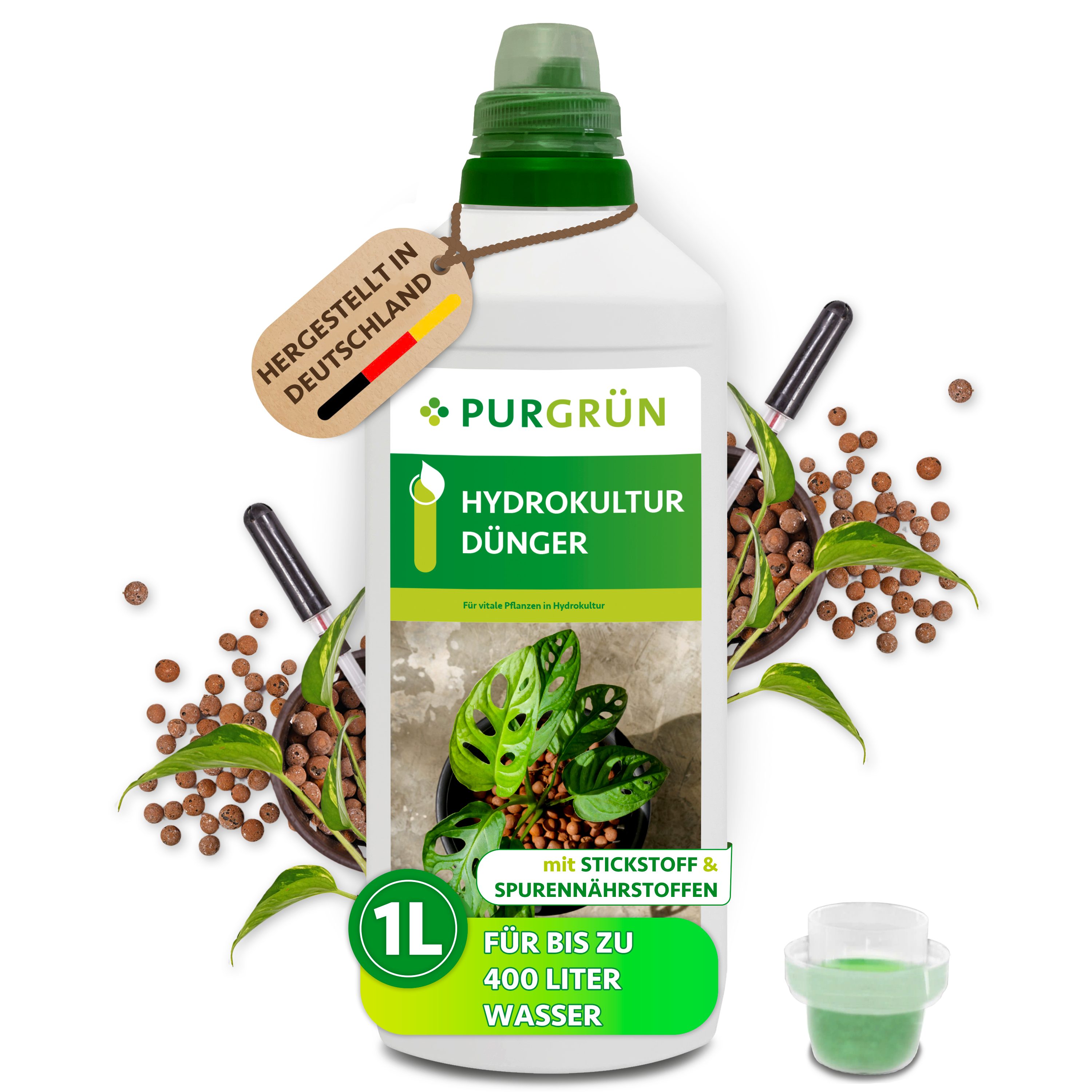 Purgrün Pflanzendünger Hydrokultur Dünger, NPK 7+3+6, Wachstum, 1 Liter, Flüssigdünger, 1-St., 1 Liter
