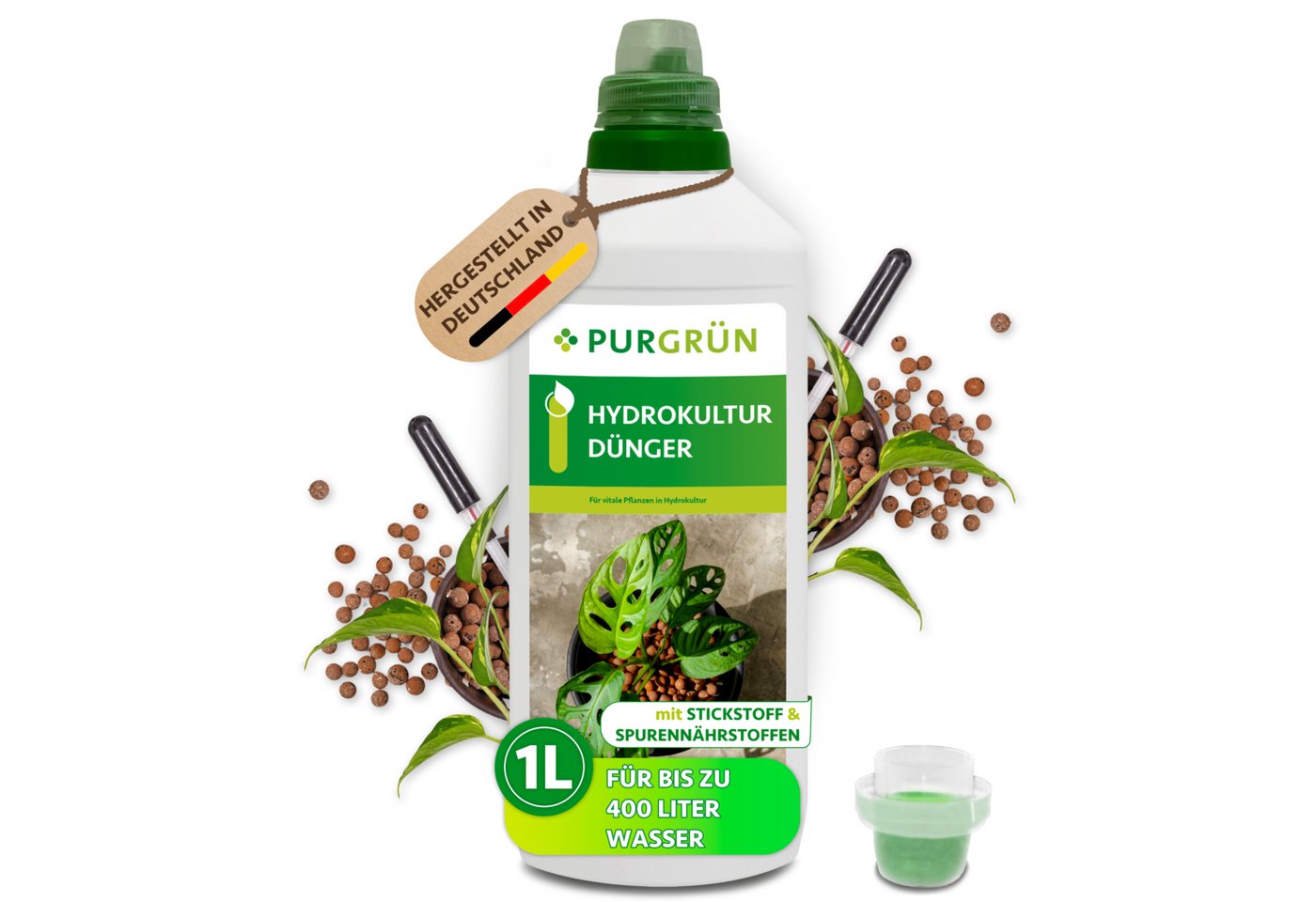 Purgrün Pflanzendünger Hydrokultur Dünger, NPK 7+3+6, Wachstum, 1 Liter, Flüssigdünger, 1-St., 1 Liter
