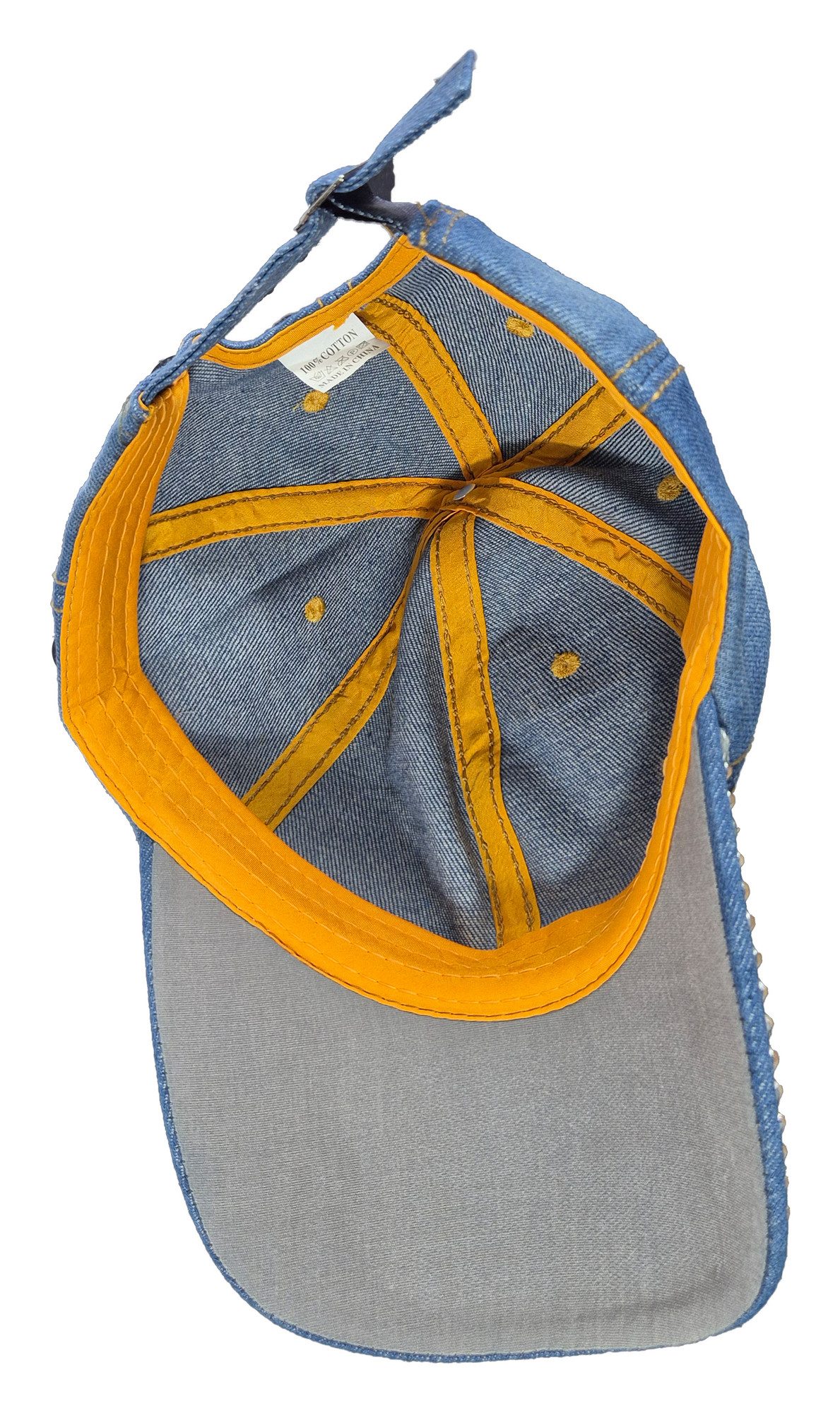 Einkaufszauber Schirmmütze Designer Baseball Cap Schirmmütze Jeans mit Herz Aus echtem Denim Jeansstoff gefertigt – Bild 5 von 5