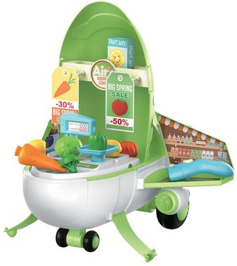 Diakakis Spielzeug-Flugzeug Supermarkt Spielset 32-tlg. mit Lebensmitteln