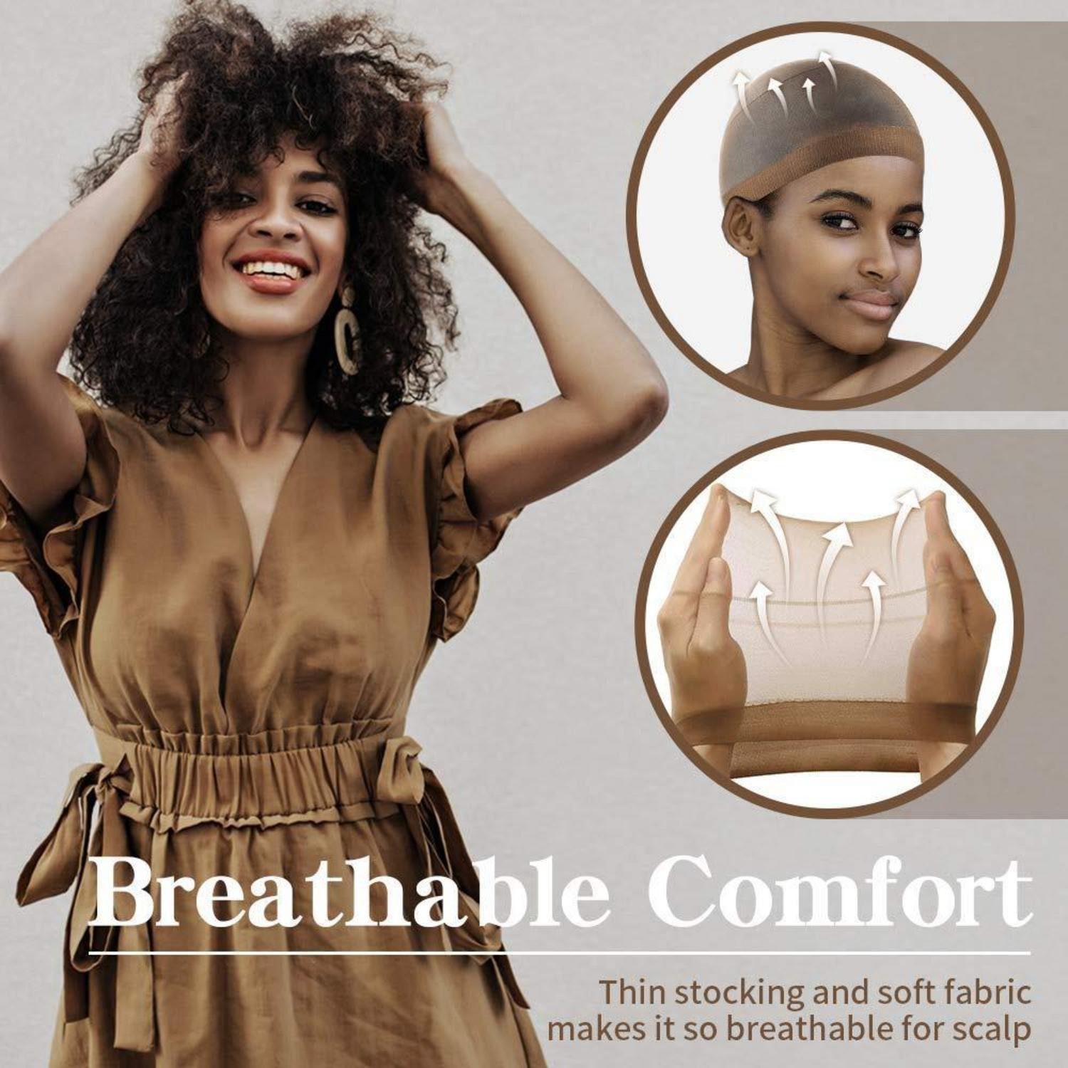 LuxusKollektion Kostüm-Perücke Haarnetz Wig Cap Perückennetz Braun Rutschfest 12 Stücke