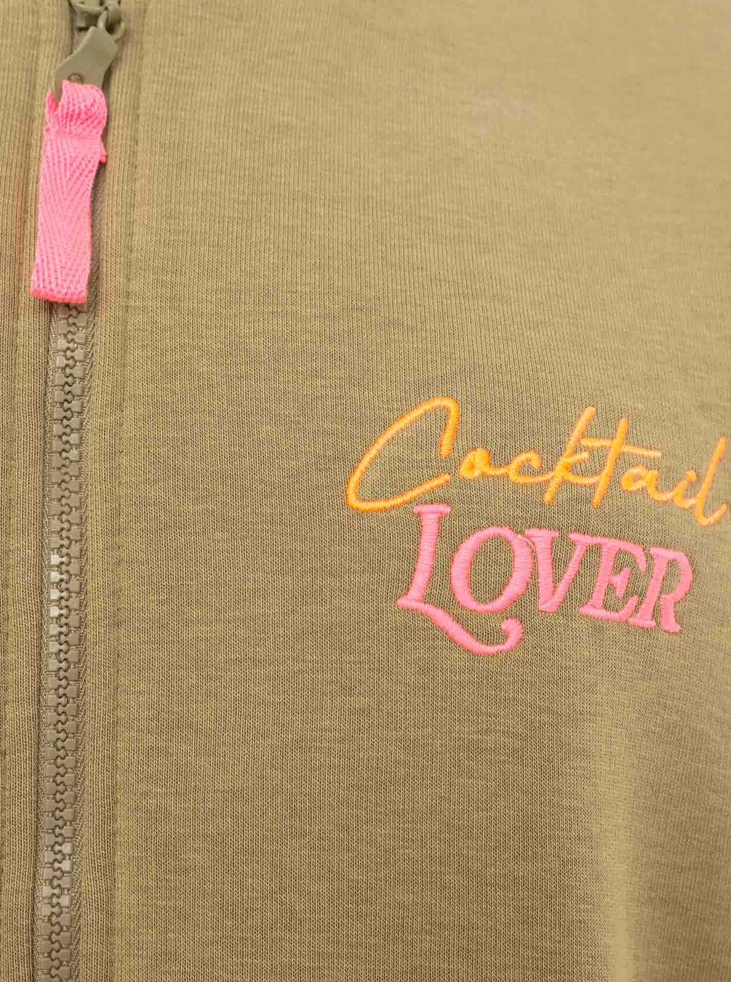 Zwillingsherz Sweatjacke Bombermantel "Cocktail Lover" innen mit Fleece, Re günstig online kaufen