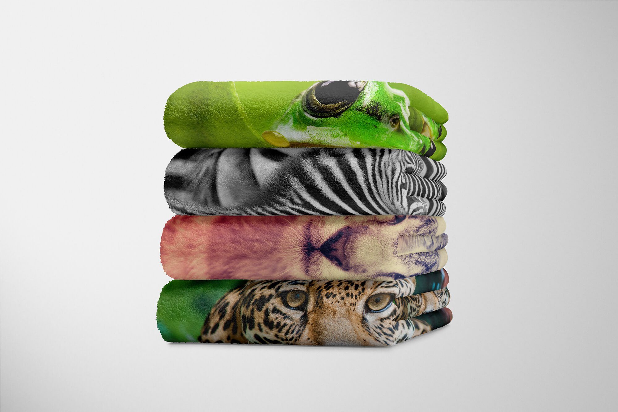 Sinus Art Handtücher Kuscheldecke (1-St), Handtuch Handtuch kleine Strandhandtuch Baumwolle-Polyester-Mix Katze Kätzc, Tiermotiv mit Saunatuch