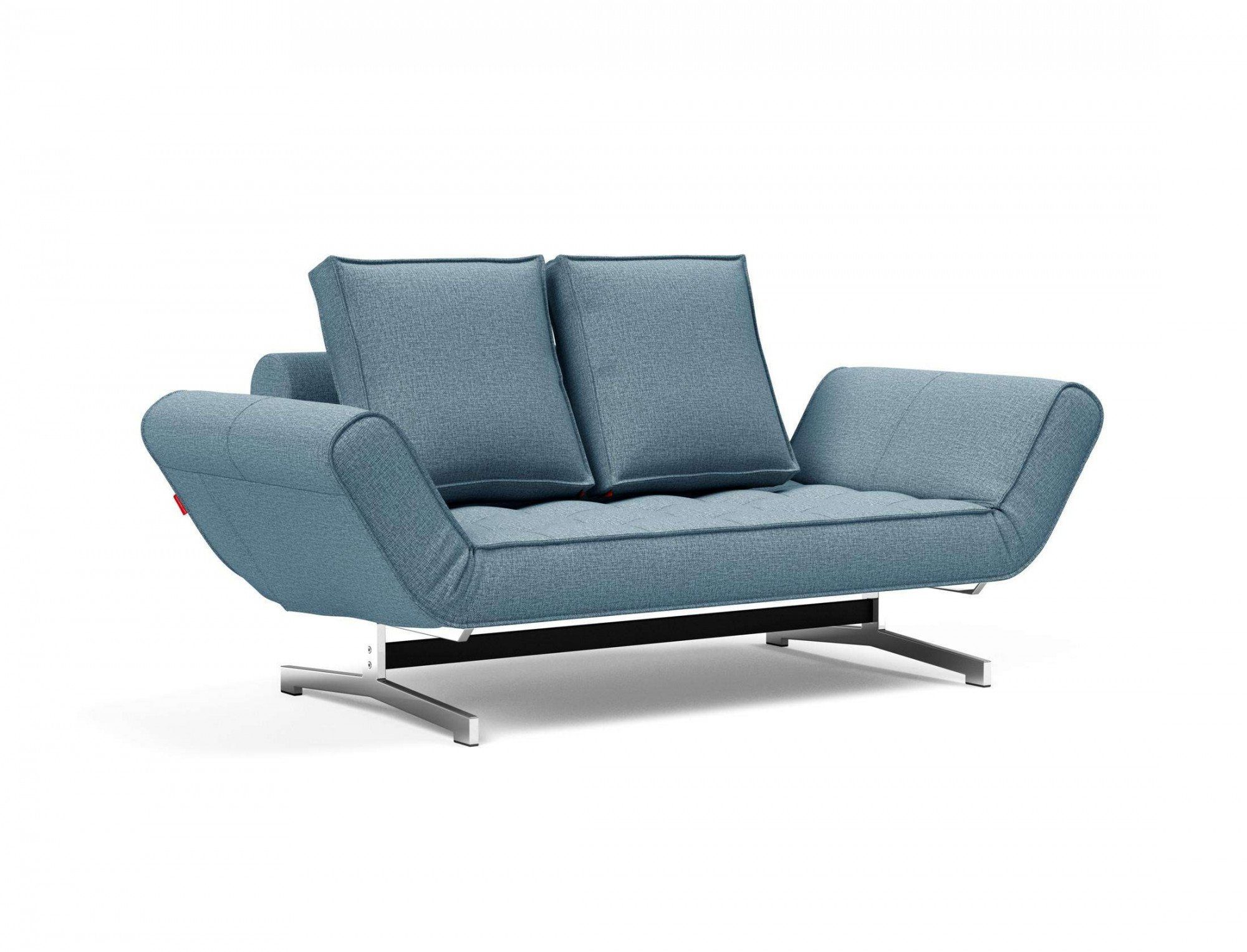 INNOVATION LIVING ™ 3-Sitzer Ghia Schlafsofa, Multi-Wohlfühlsofa, Designfuß, eine große Liegefläche mit geringer Stellfläche, beidseitig abklappbar