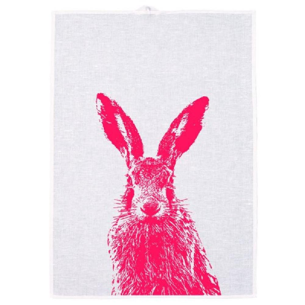 Frohstoff Geschirrtuch Geschirrtuch Feldhase Neonpink