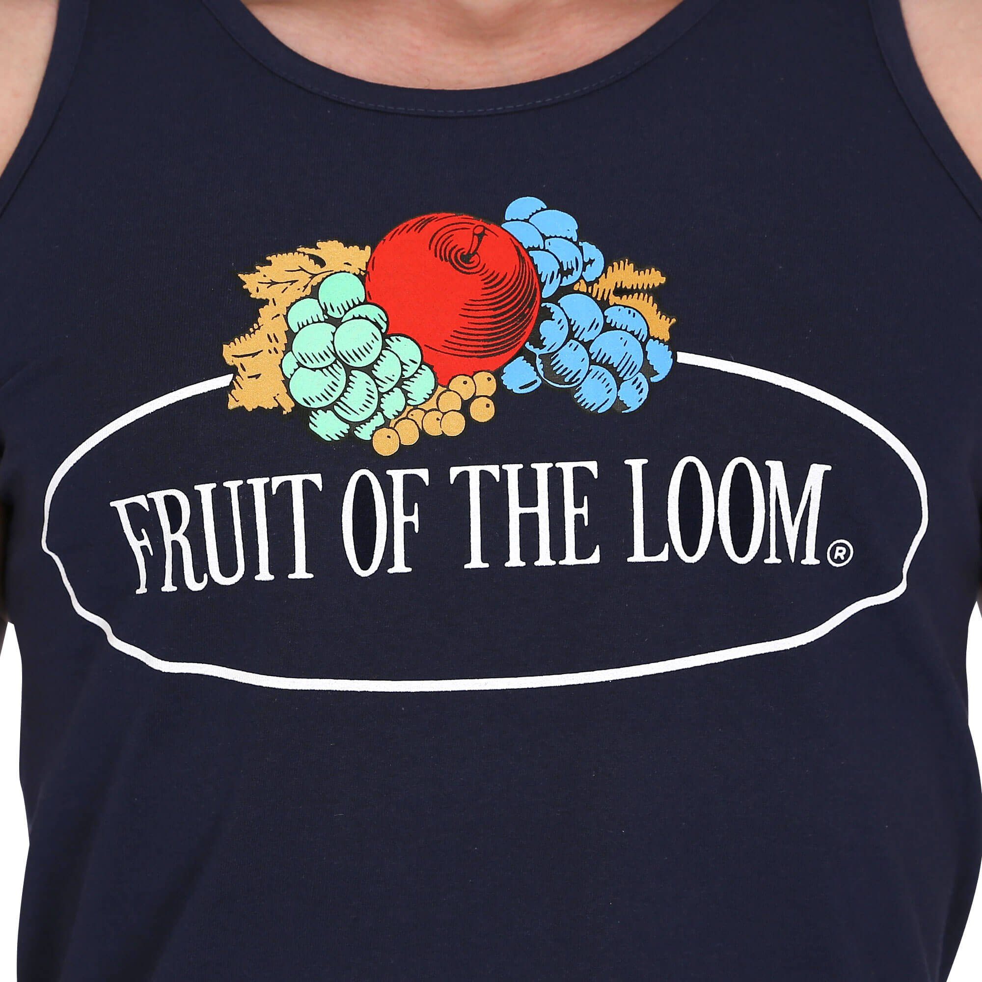 √§rmelloses Fruit deep the of Vintage-Logo Loom Rundhalsshirt mit T-Shirt navy