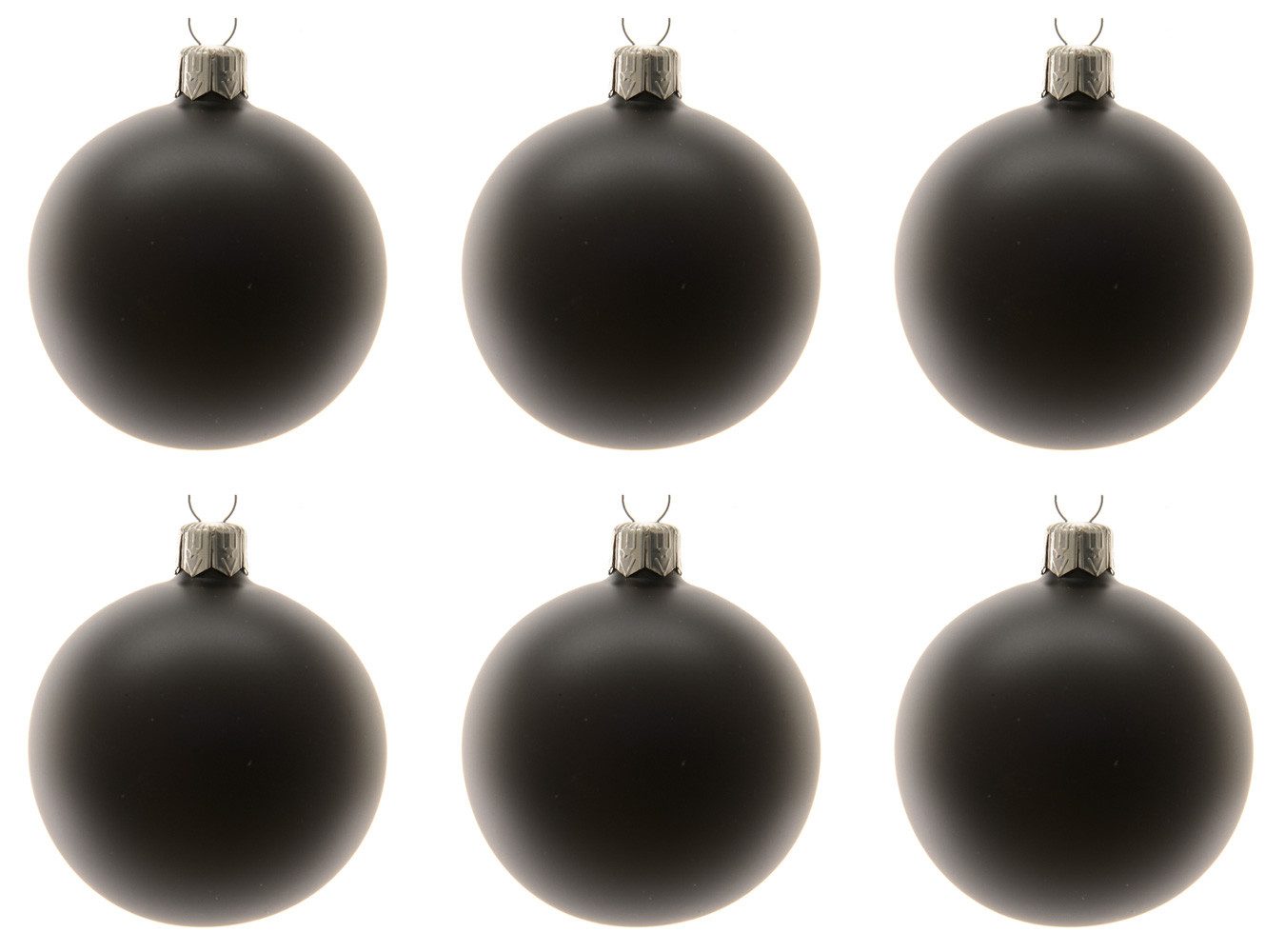 Kaemingk Weihnachtsbaumkugel, Weihnachtskugeln Glas 8cm mundgeblasen 6er Box - Schwarz matt. € 14,49, (€ 2,42 pro 1 Stk).
