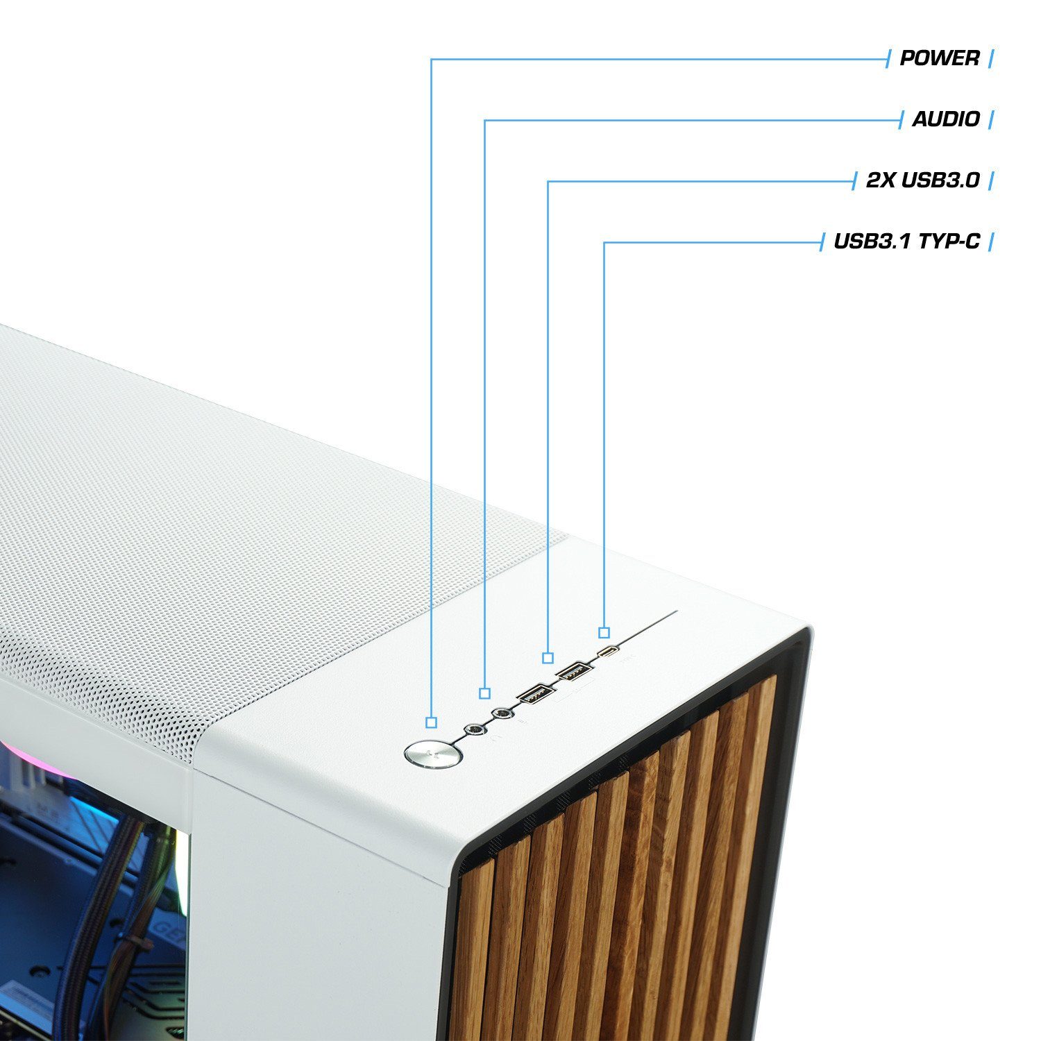 Kiebel White Forest VIII Gaming-PC (AMD Ryzen 7 AMD Ryzen 7 8700F, RTX 5070, 32 GB RAM, 2000 GB SSD, Wasserkühlung, WLAN) – Bild 2 von 5
