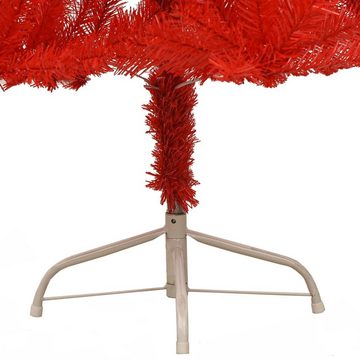 furnicato Künstlicher Weihnachtsbaum Künstlicher Halb-Weihnachtsbaum mit Ständer Rot 240 cm PVC