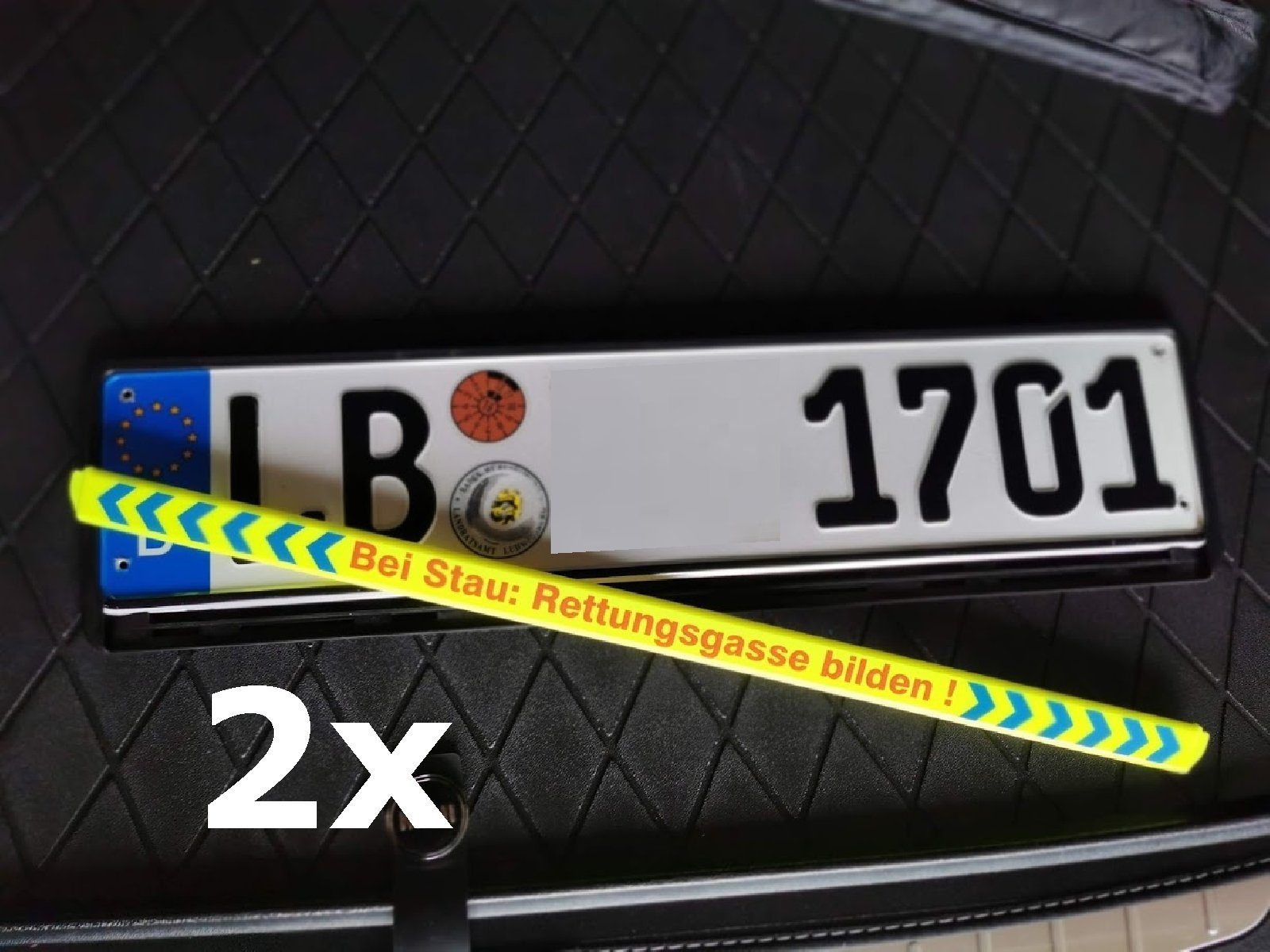 PistolaPeppers Kennzeichenhalter Zwei Stück BEI STAU RETTUNGSGASSE BILDEN 2x Nummernschildhalter