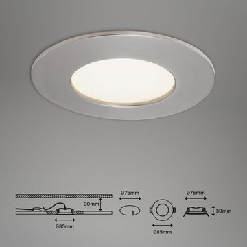 Briloner Leuchten LED Einbauleuchte 7282-032, LED fest verbaut, Warmweiß, matt-nickel, LED, Einbaustrahler, Einbauspot