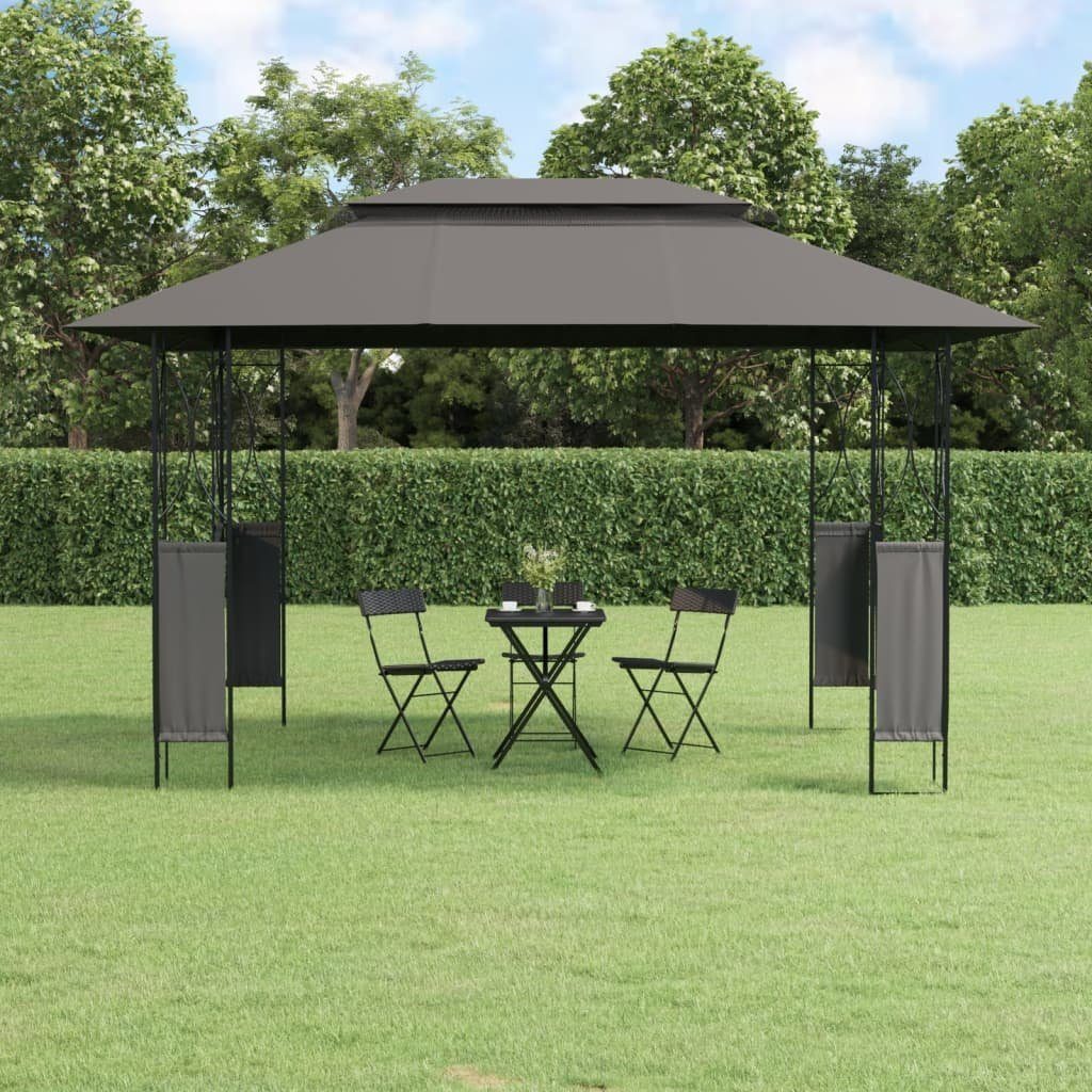 vidaXL Partyzelt Pavillon mit Dach Anthrazit 400x300x270 cm Stahl