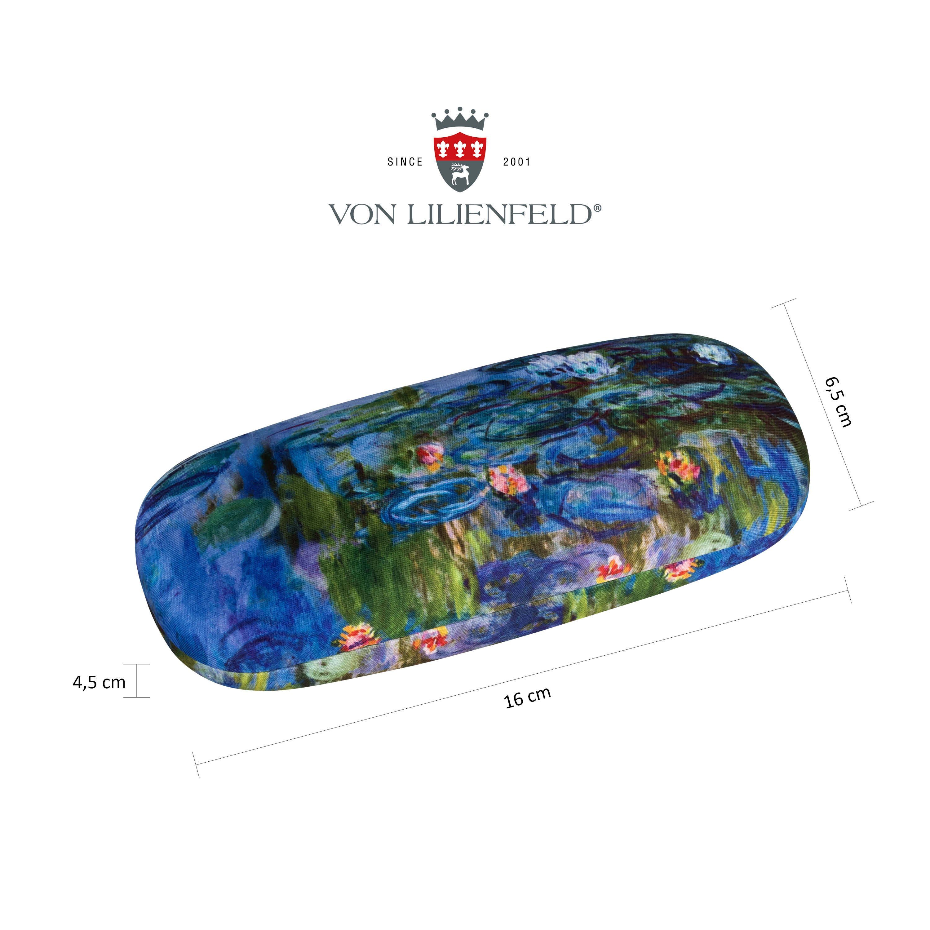 von Lilienfeld Brillenetui Claude Monet: Seerosen Blumen Kunst Motiv Brillenbox, stabiles mit Mikrofaser bezogenes Hardcase