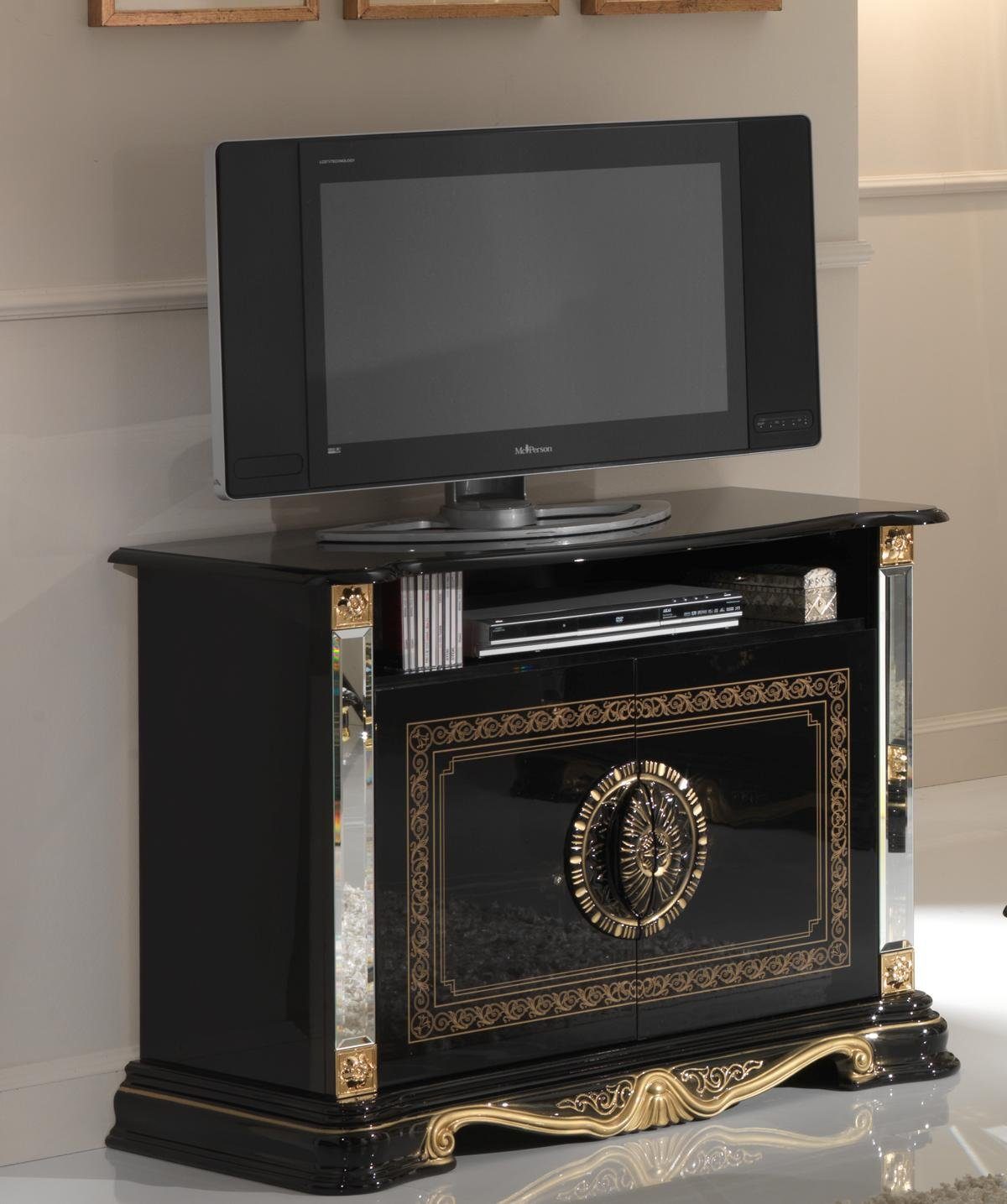 JVmoebel TV-Bank Elegante TV-Kommode in Schwarz aus hochwertigem Holz (1 St), Made in Europa