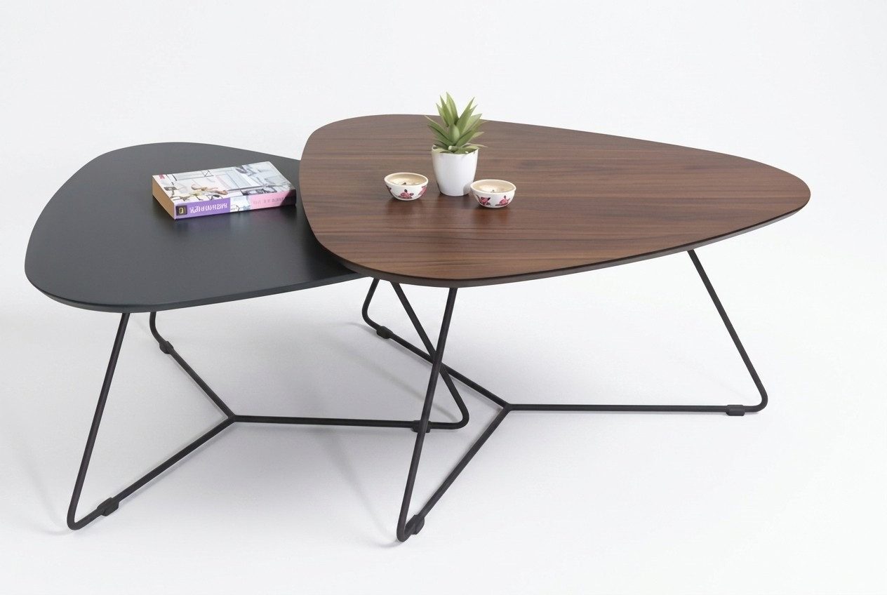 Xlmoebel Beistelltisch Moderner Satztisch für stilvolles Wohnen im Wohnzimmer (2er-Set, 2-St., Beistelltisch 1; Beistelltisch 2), Made in Europa