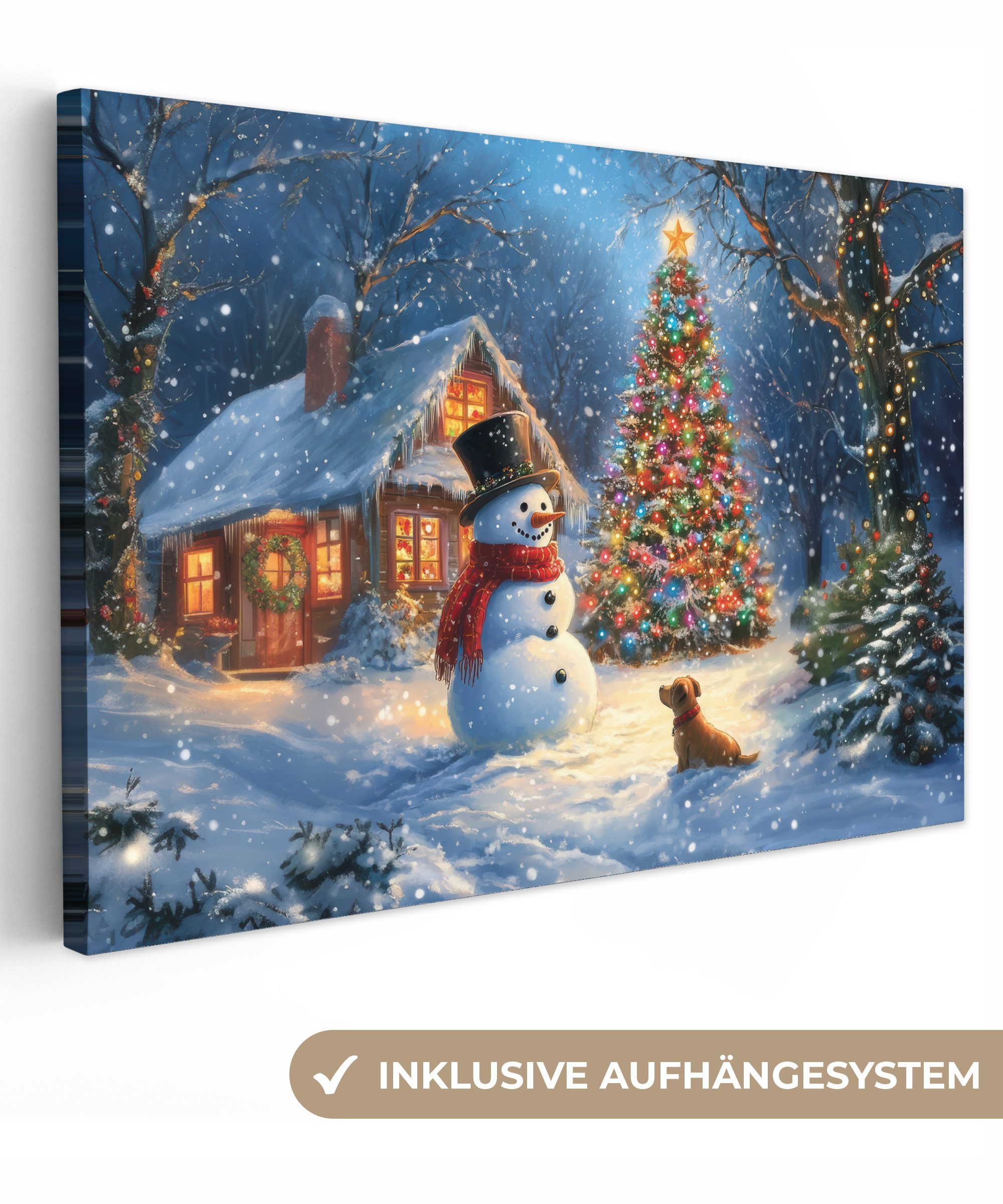 OneMillionCanvasses® Leinwandbild Weihnachtswunder - Winterabend - Farbenfr günstig online kaufen