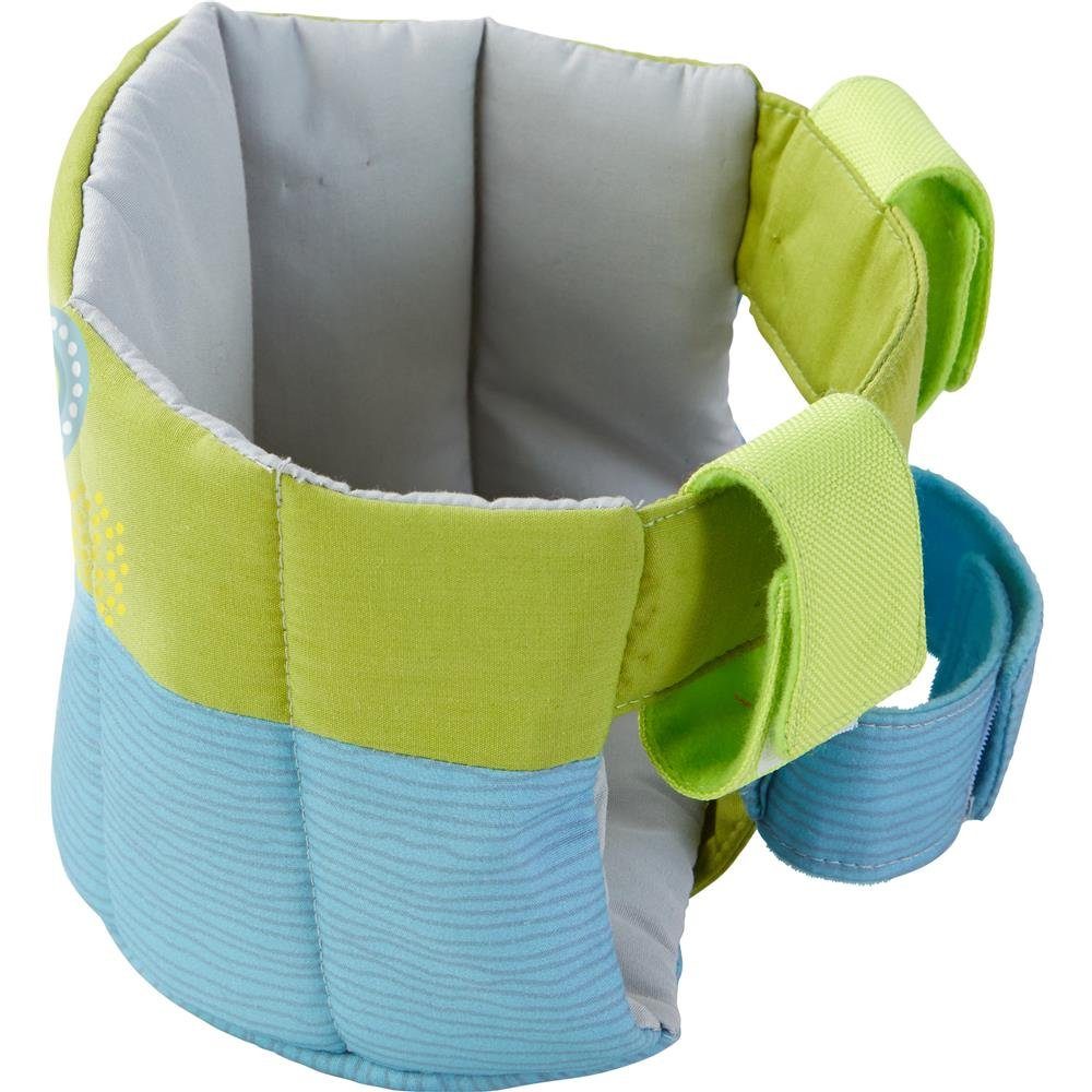 Haba Puppen Fahrradsitz Sommerwiese, Puppensitz, mit Klettverschluss, für Fahrrad und Schlitten, Grün/Blau