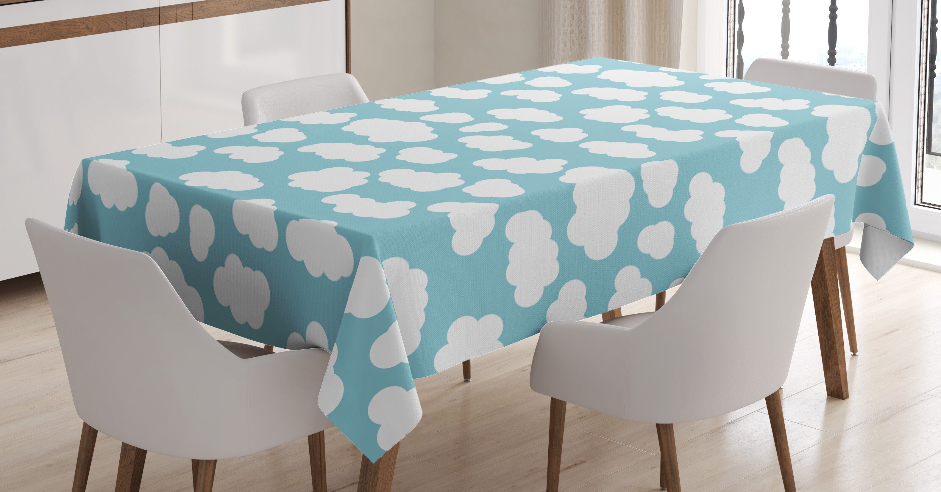 Abakuhaus Tischdecke Farbfest Klare geeignet Waschbar Für Blauer den Wolken Bicolored Farben, Grafik Bereich Himmel Außen